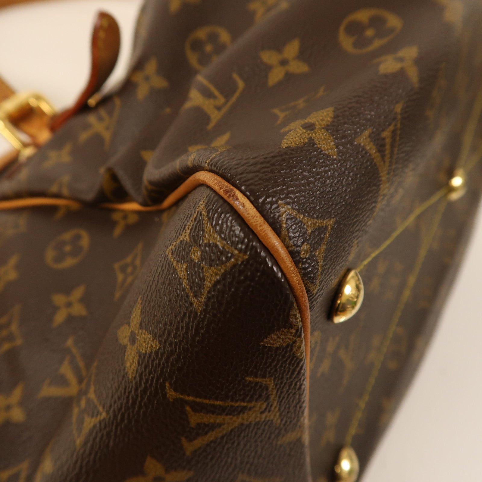 LOUIS VUITTON Monogram Tivoli GM金扣肩背袋棕色