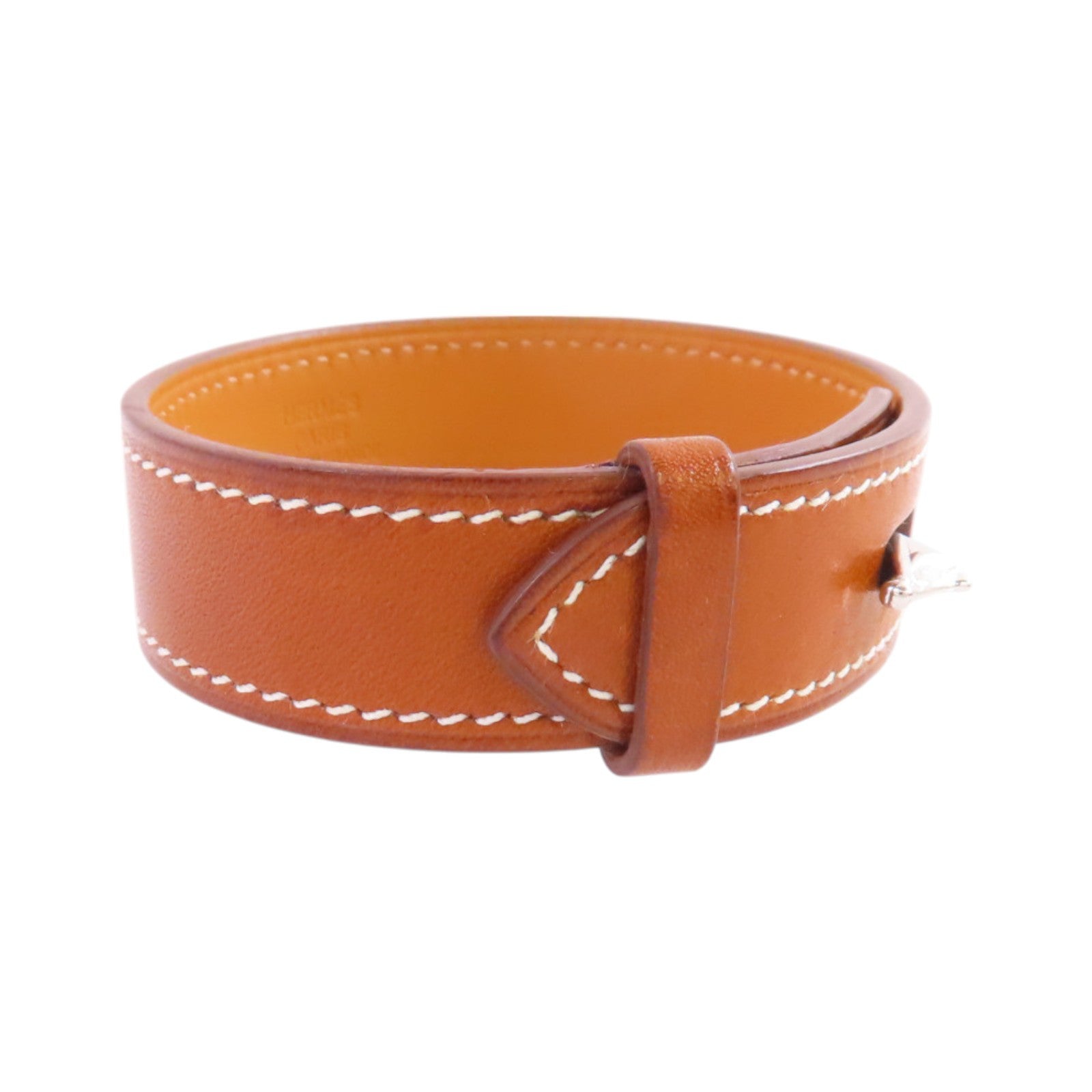 HERMES 牛皮皮革Bracelet T4銀扣手帶