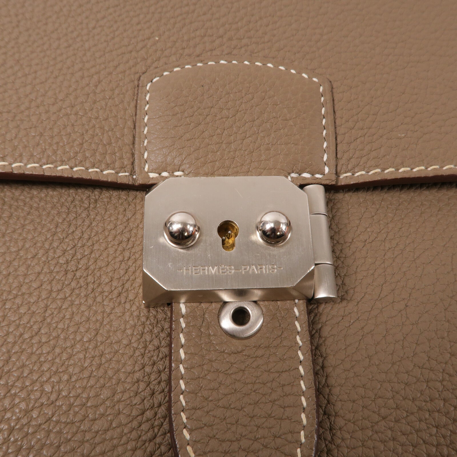 HERMES Togo皮革Depeches 29 Messenger肩背袋Etoupe