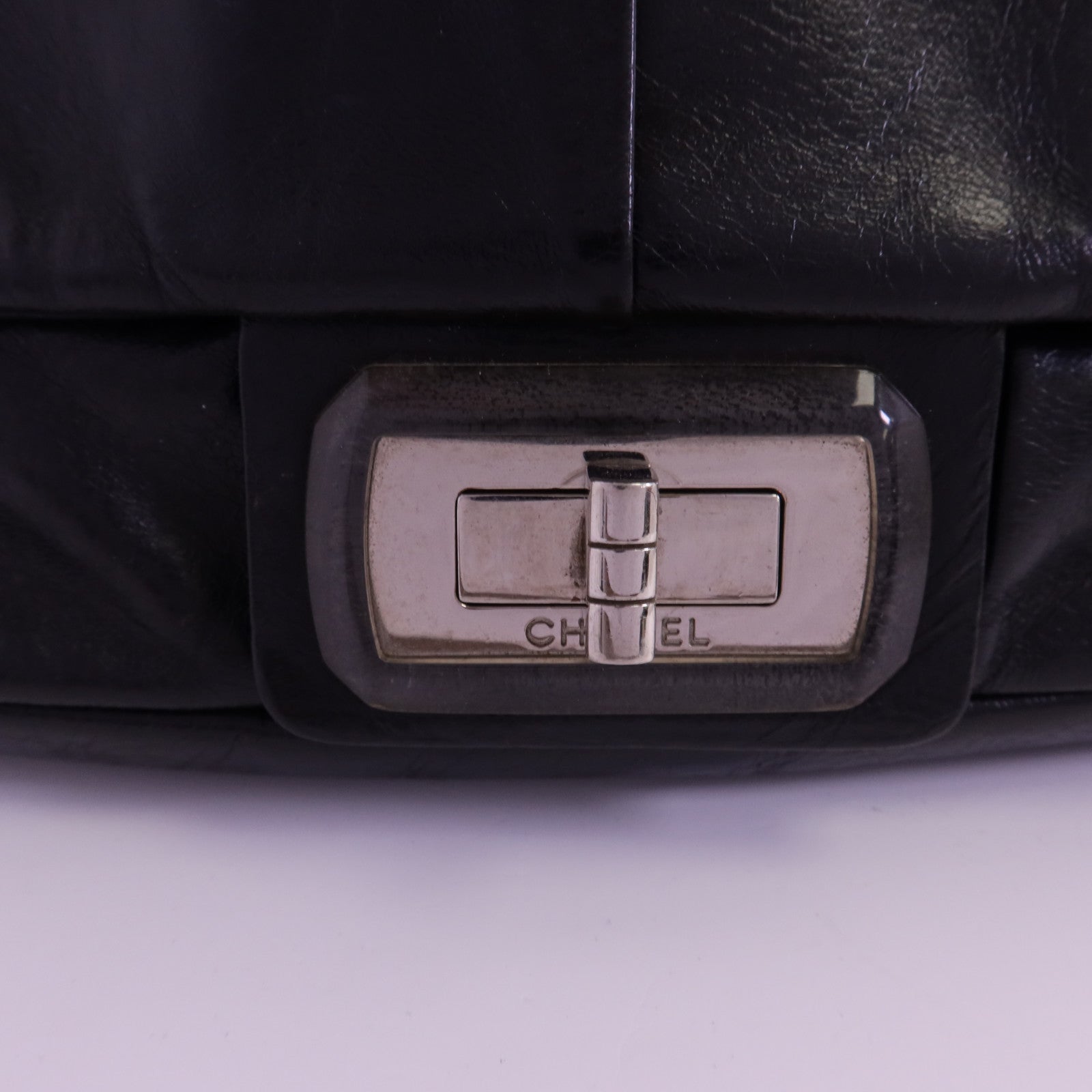 CHANEL 牛皮皮革Chain Shoulder銀扣鏈帶肩背袋