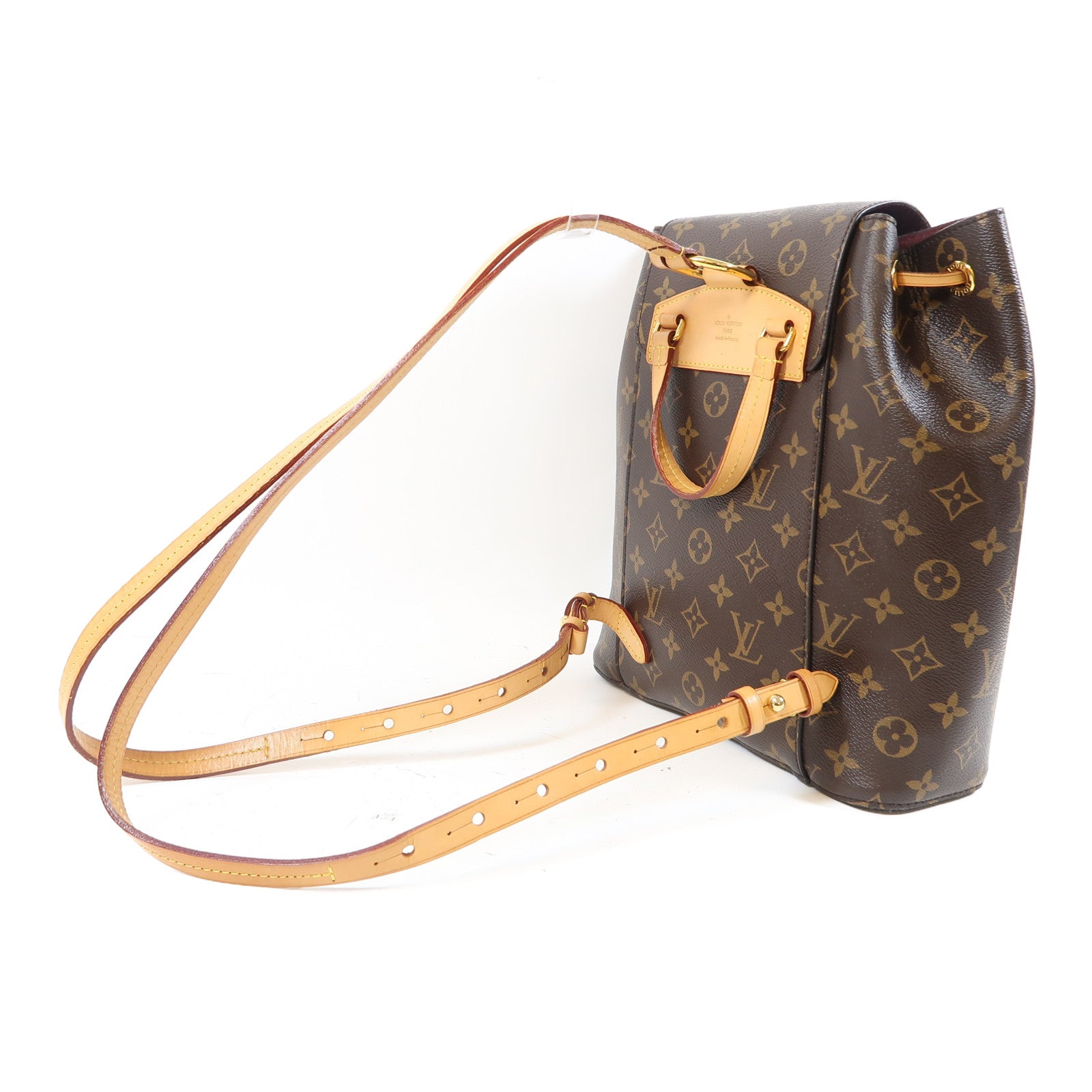 LOUIS VUITTON Monogram Montsouris Backpack金扣背包啡色
