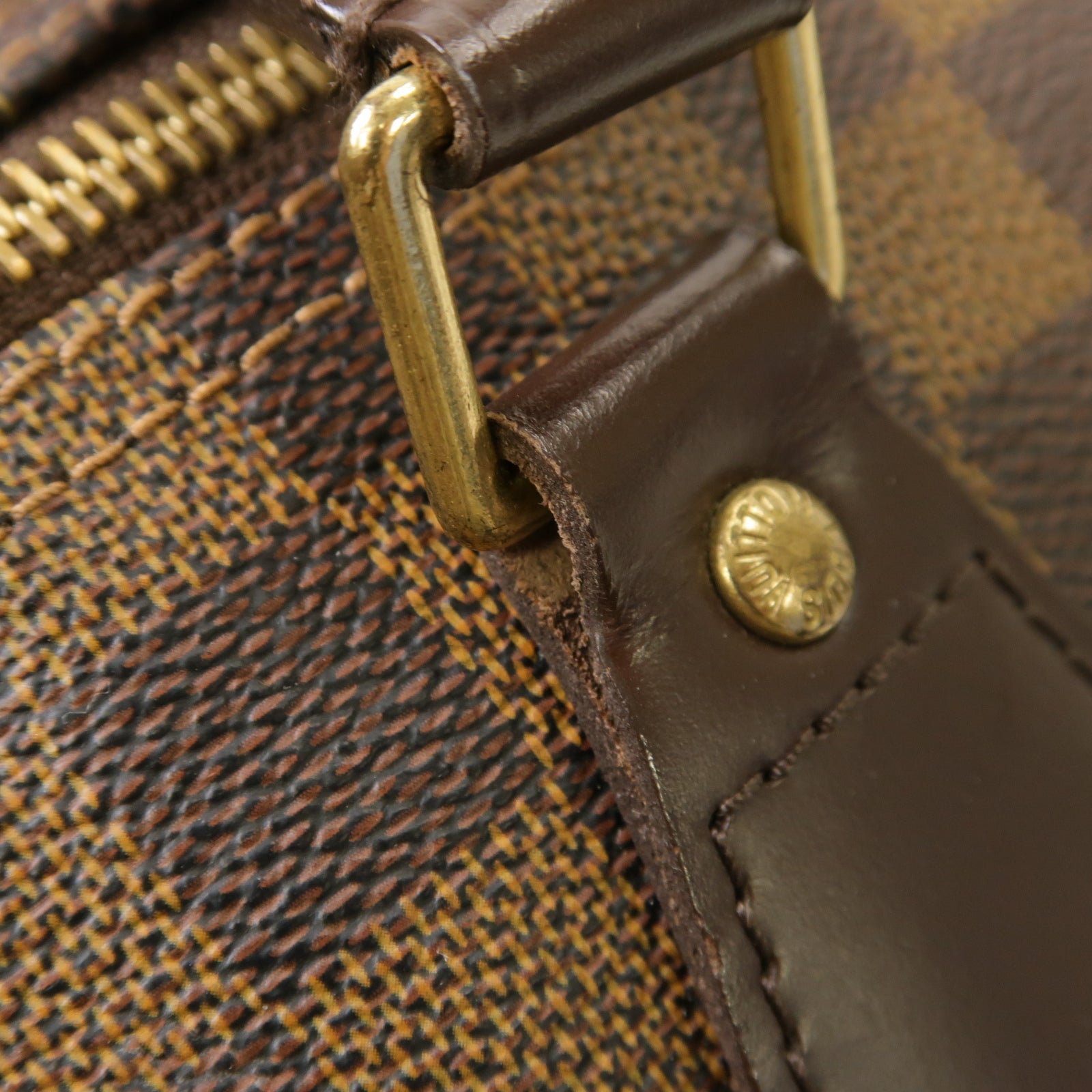 LOUIS VUITTON **【激減優惠】Damier Ebene Speedy 30金扣手挽袋棕色