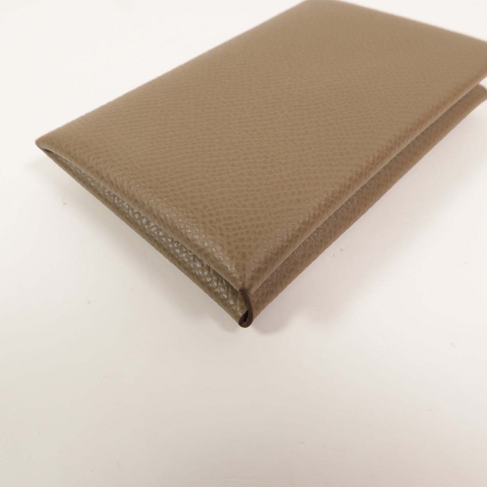 HERMES Epsom皮革Calvi卡片套Etoupe