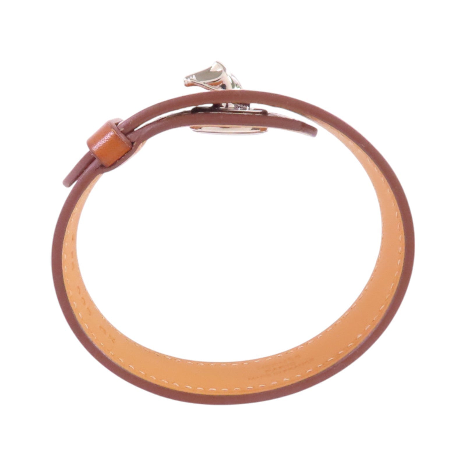 HERMES 牛皮皮革Bracelet T4銀扣手帶