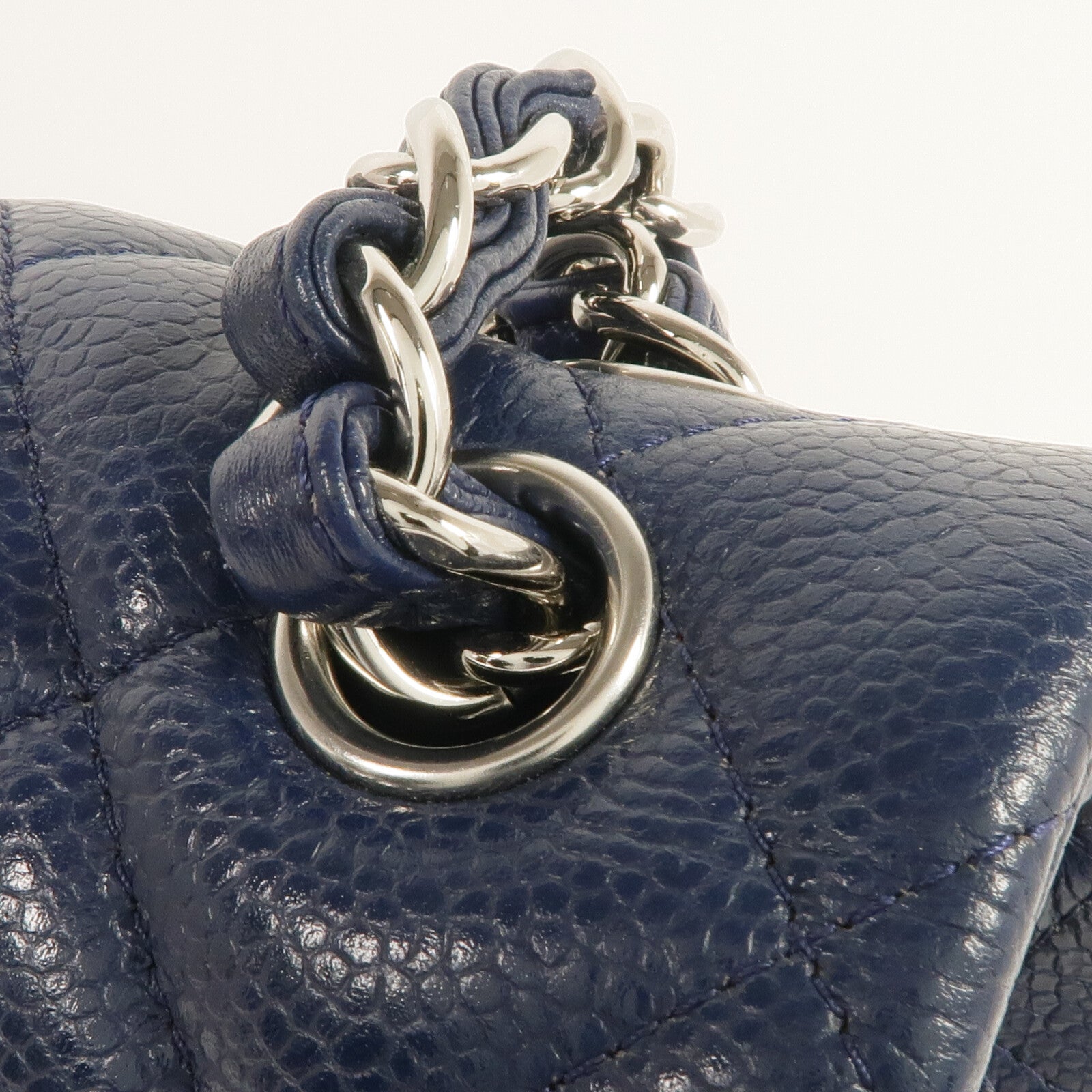 CHANEL 牛皮皮革Large Classic鏈帶肩背袋銀扣鏈帶肩背袋