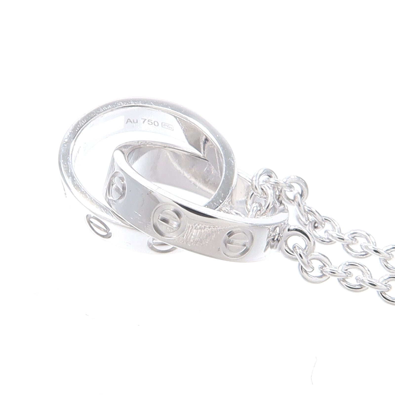 CARTIER 18K白金Love Necklace項鍊