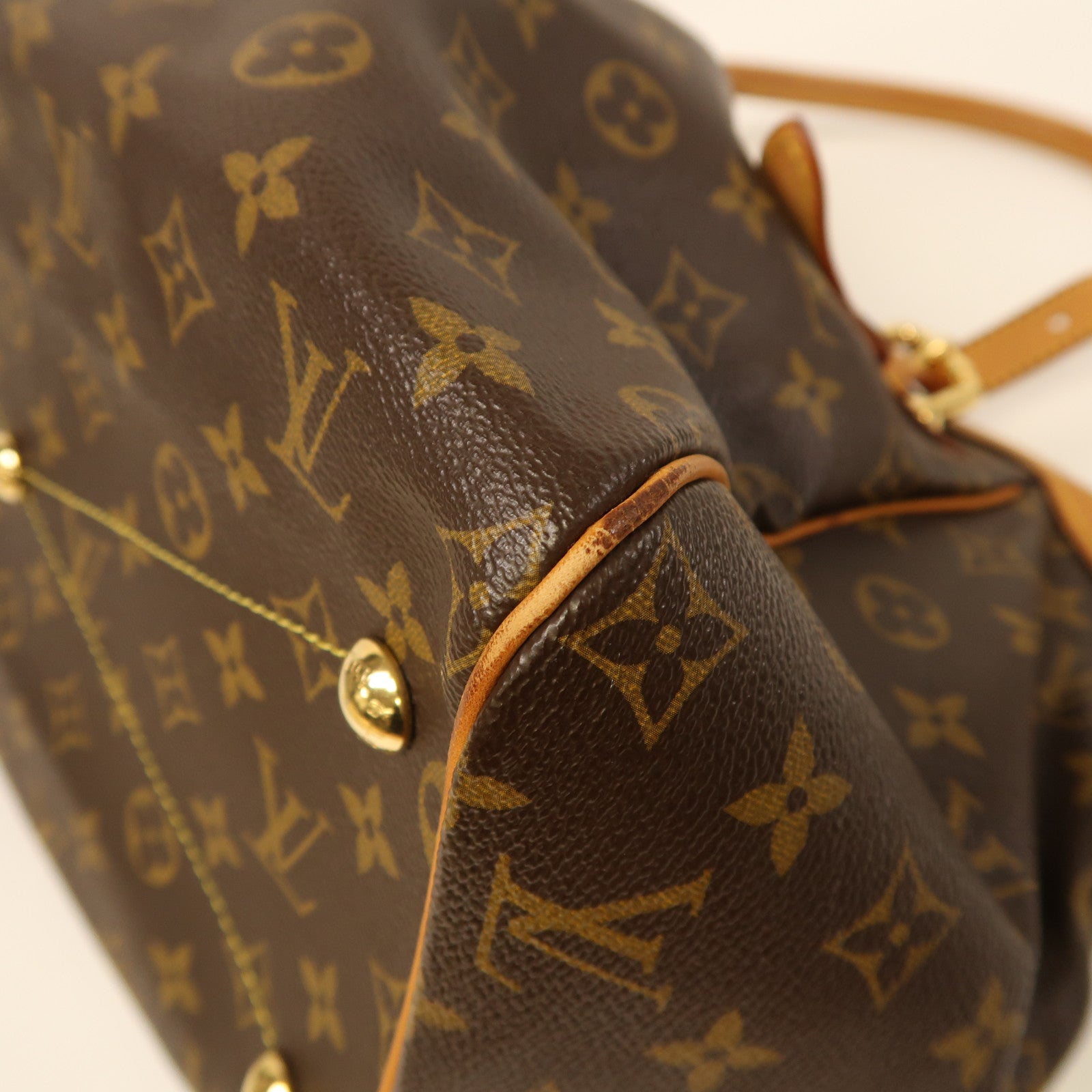 LOUIS VUITTON Monogram Tivoli GM金扣肩背袋棕色