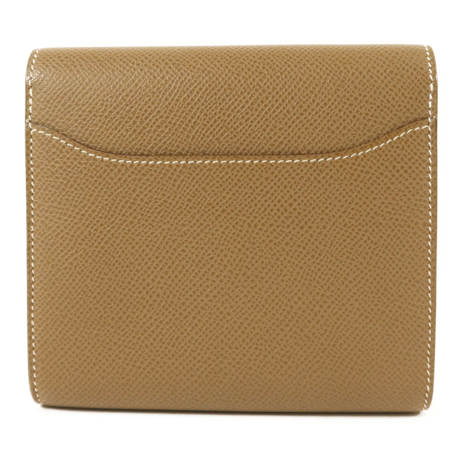 HERMES Epsom皮革Constance Compact Wallet銀扣錢包Etoupe