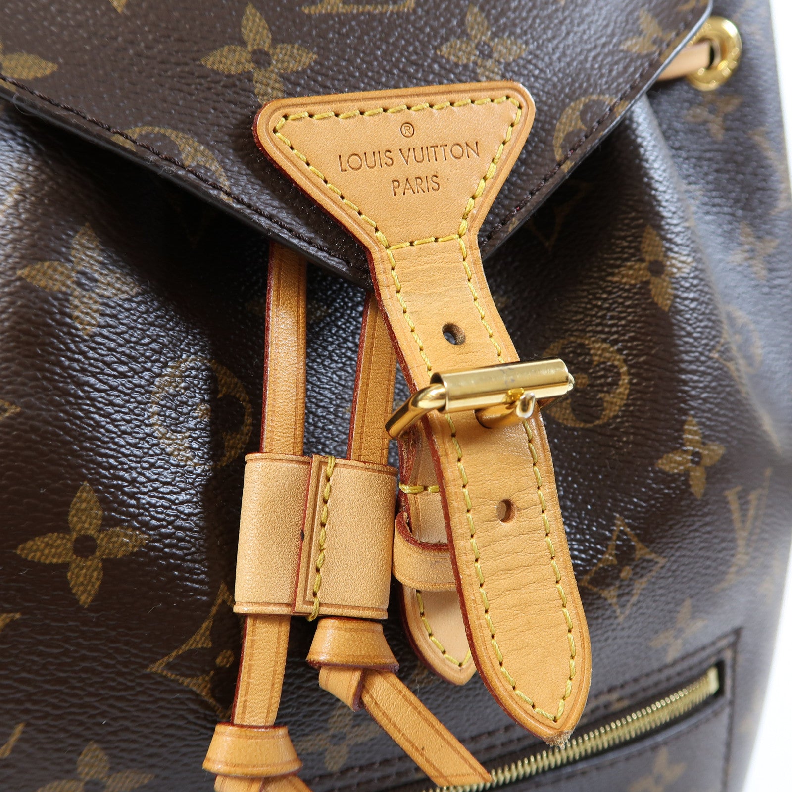 LOUIS VUITTON Monogram Montsouris Backpack金扣背包啡色