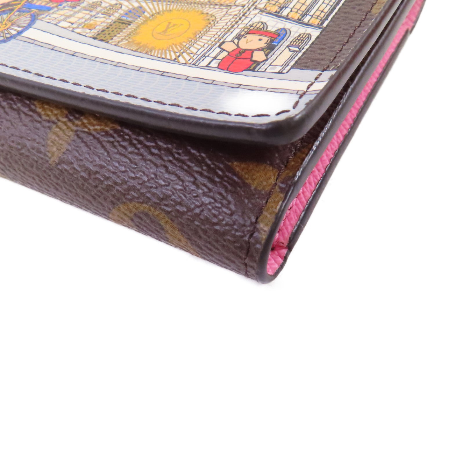 LOUIS VUITTON Monogram Victorine Vinvinne Wallet金扣短錢包啡色/粉紅色