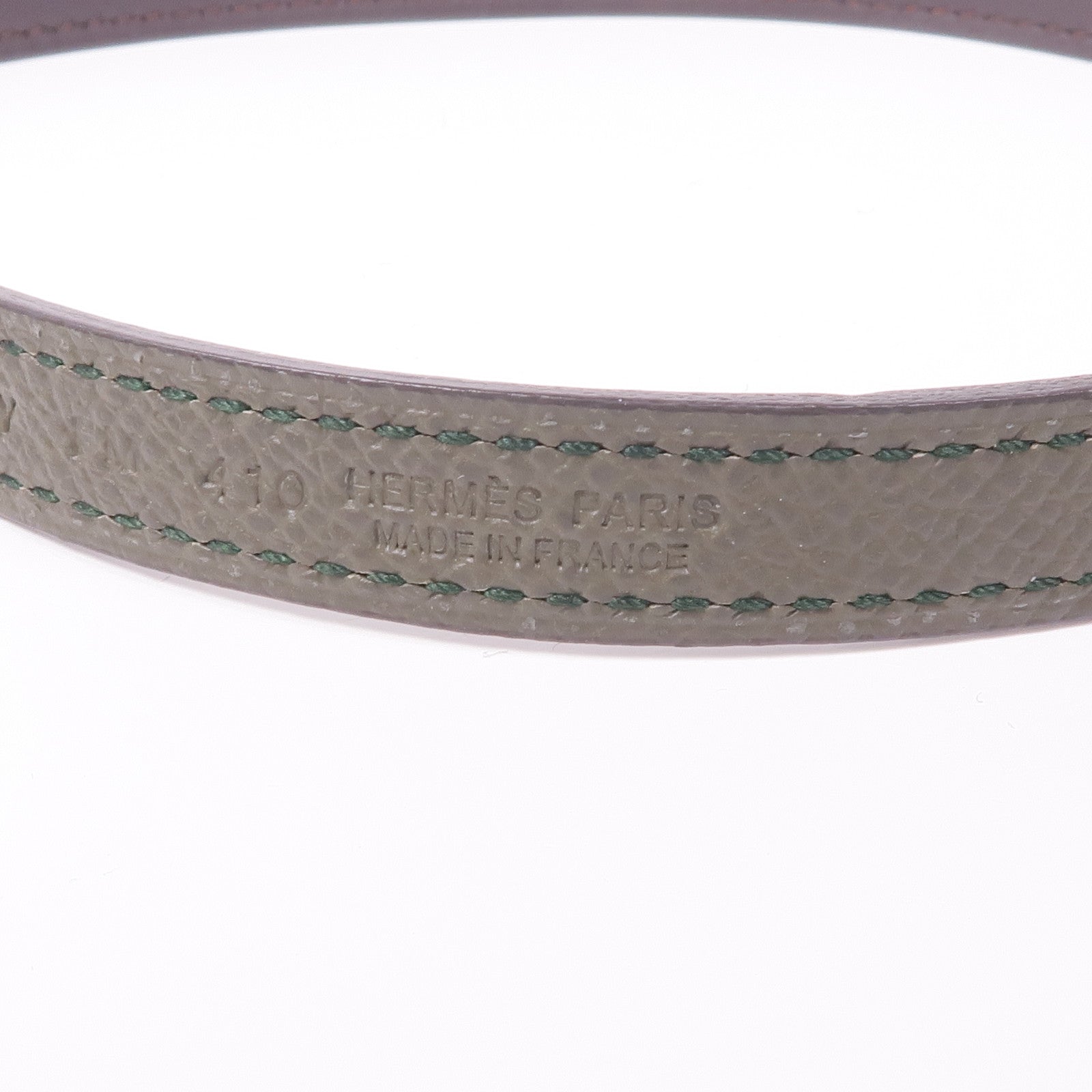 HERMES GHW Belt Veau Epsom Leather Dark Green