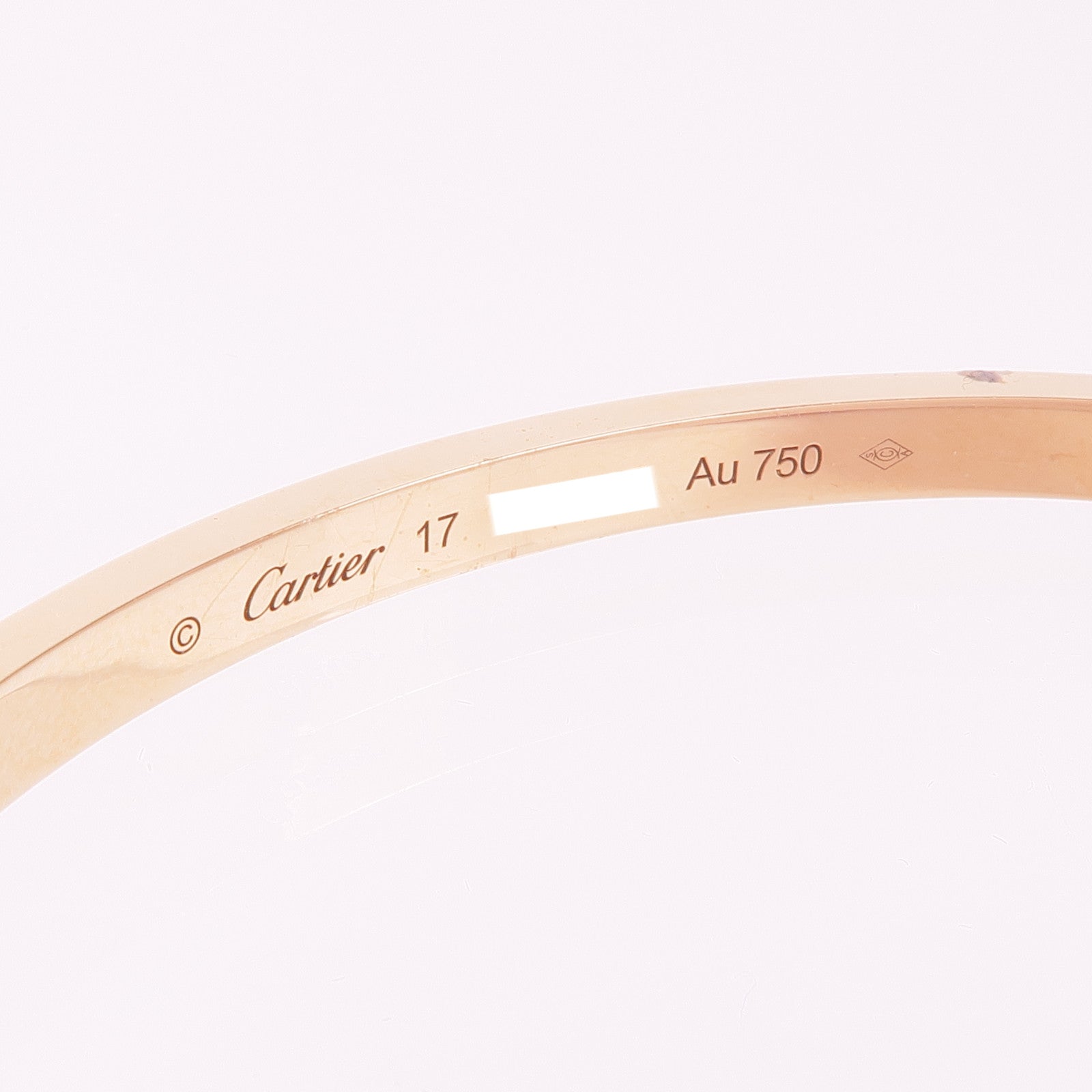 CARTIER 18K玫瑰金Love Bracelet鑽石手鐲Cartier#17