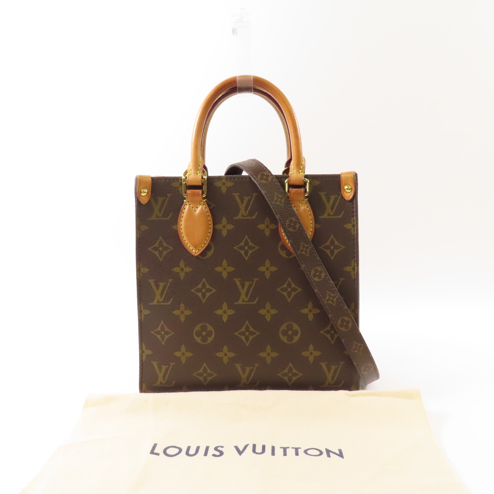LOUIS VUITTON 【激減優惠】Monogram Sac Plat BB金扣手挽肩背兩用袋