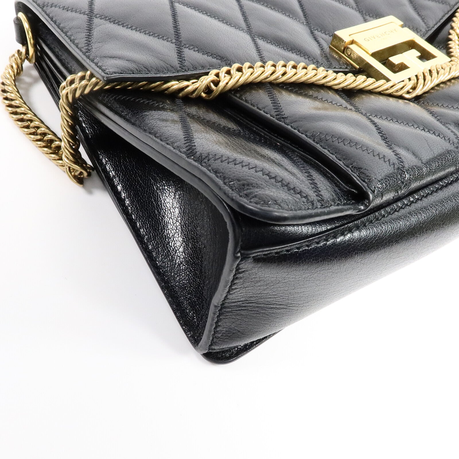 GIVENCHY 山羊皮皮革GV3 Flap Bag Medium鏈帶肩背袋