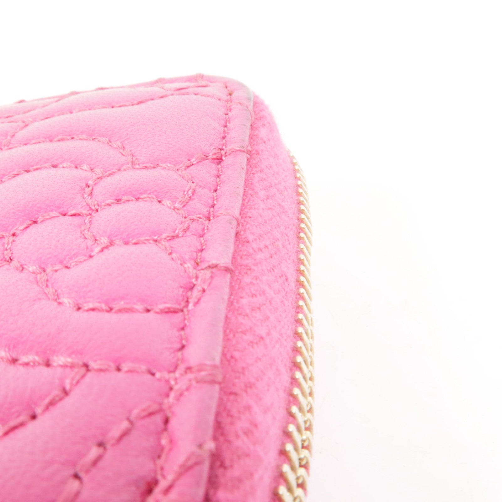 CHANEL 皮革Zipper Wallet金扣錢包