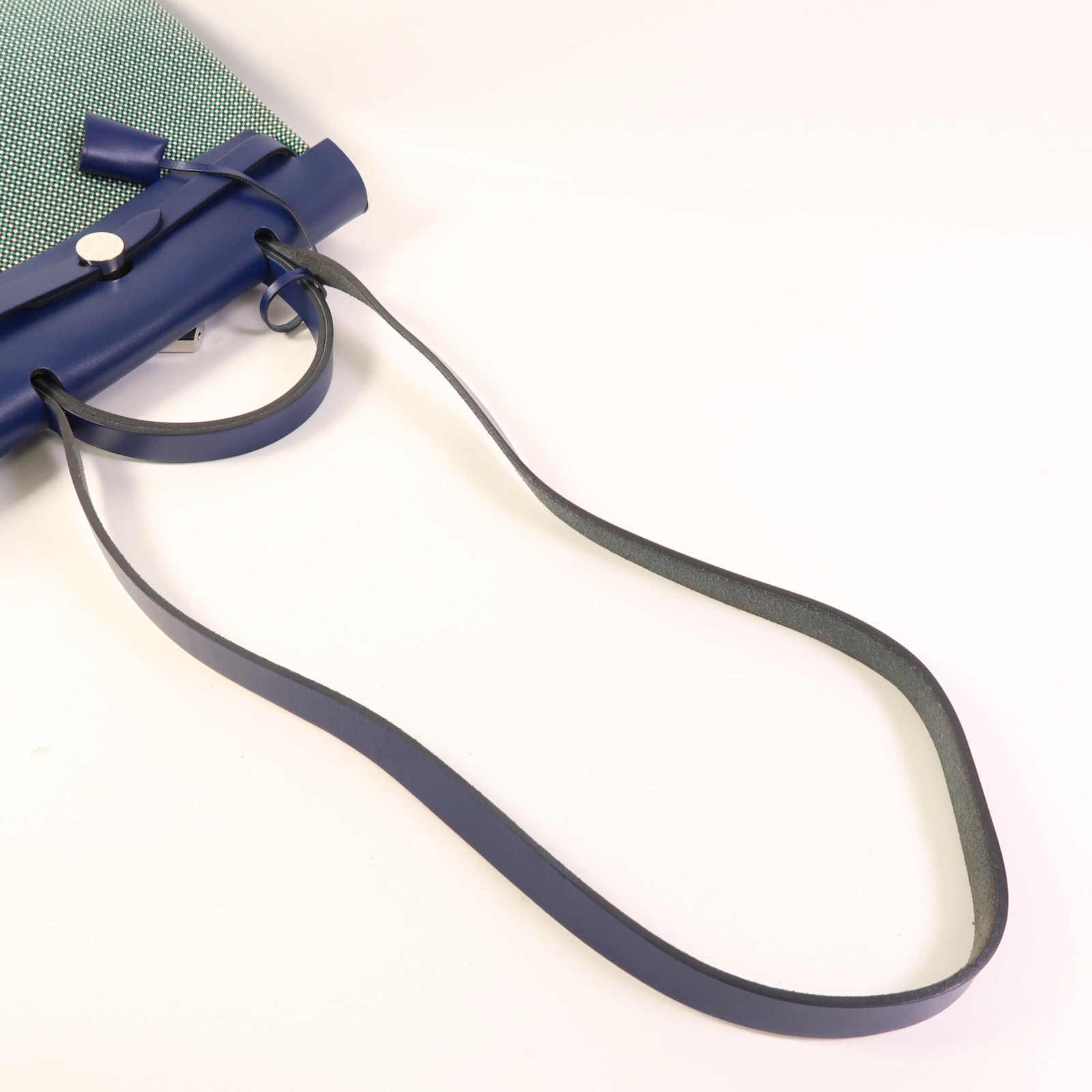 HERMES Toile Quadrille Viking Herbag PM手挽肩背兩用袋Noir/Blanc/Menthe