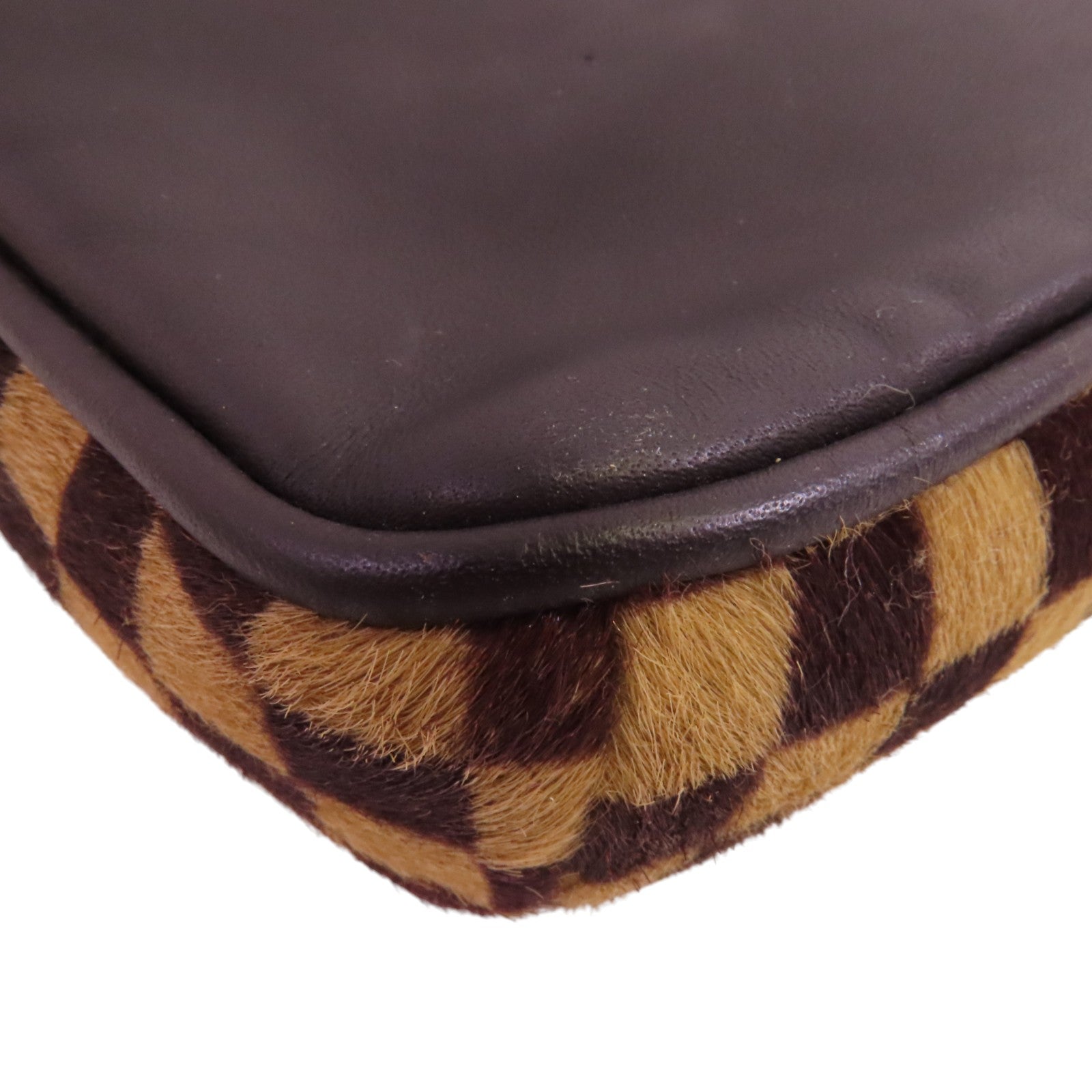 LOUIS VUITTON Damier Azur Pony Hair Sauvage Gazelle金扣肩背袋