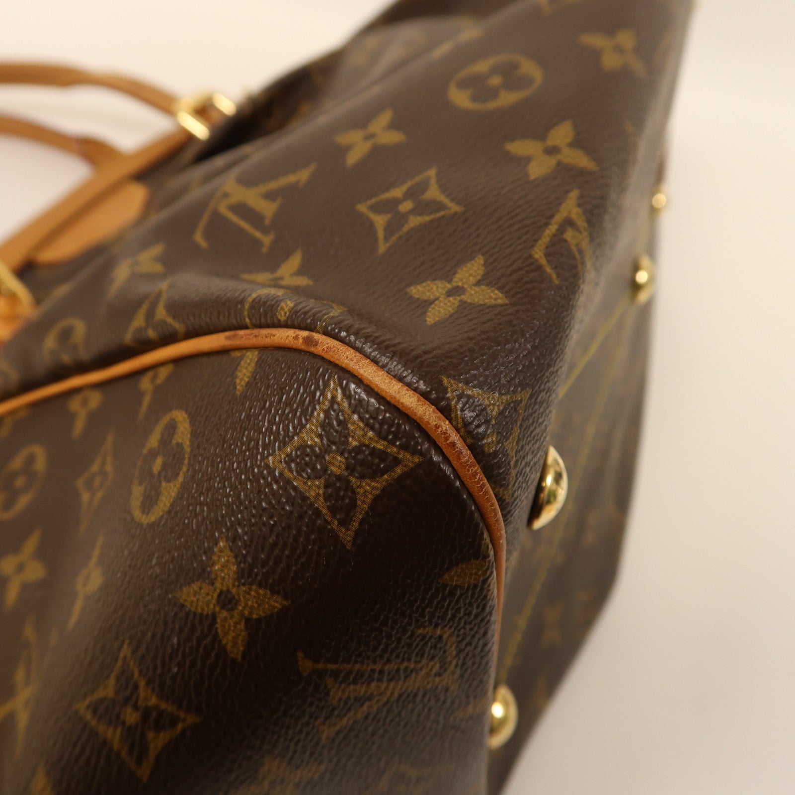 LOUIS VUITTON Monogram Tivoli GM金扣肩背袋棕色