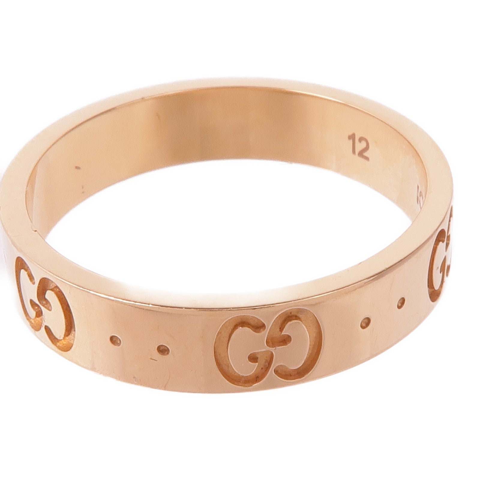 GUCCI 18K玫瑰金Icon Thin Band戒指Gucci#12/US#6