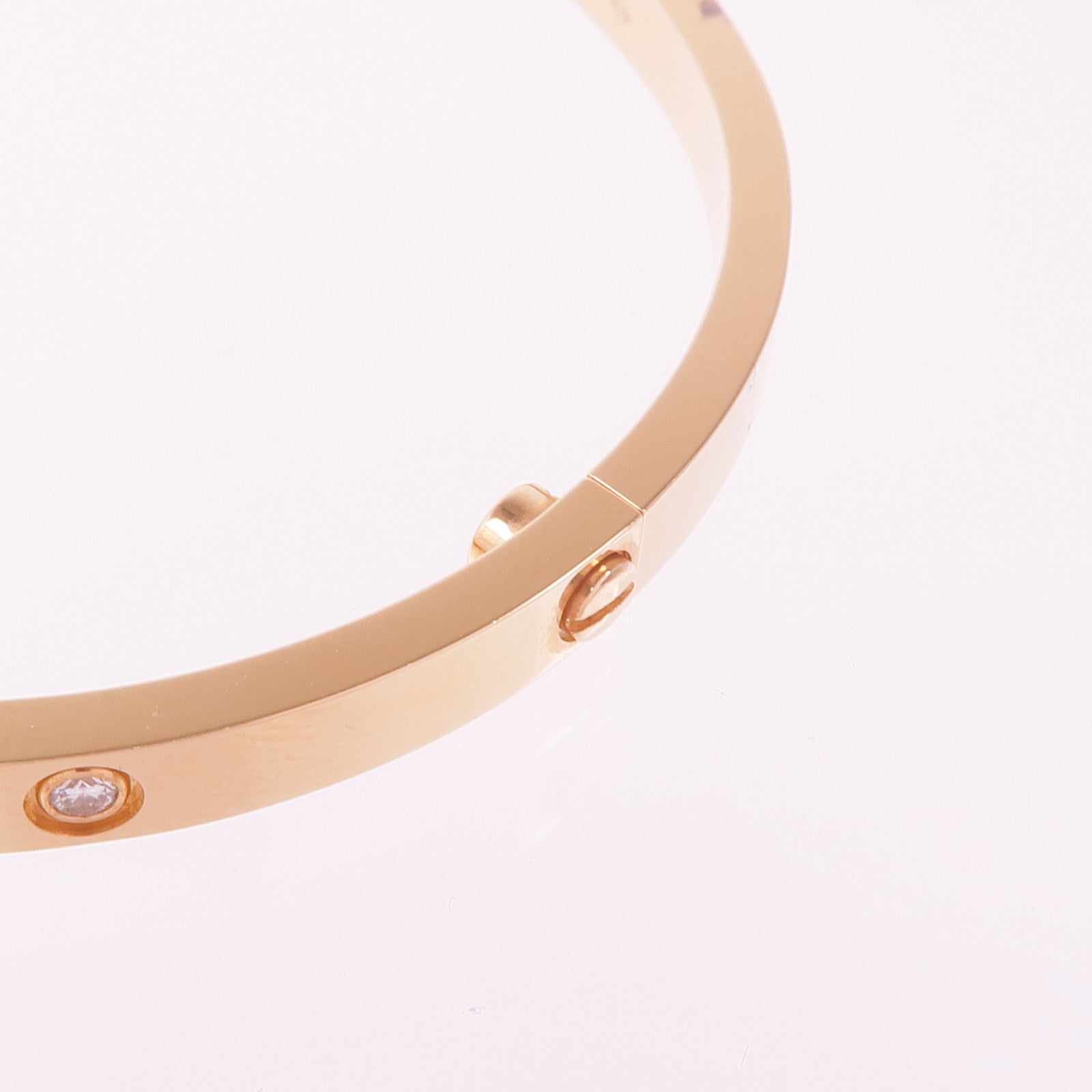 CARTIER 18K玫瑰金Love Bracelet鑽石手鐲Cartier#17