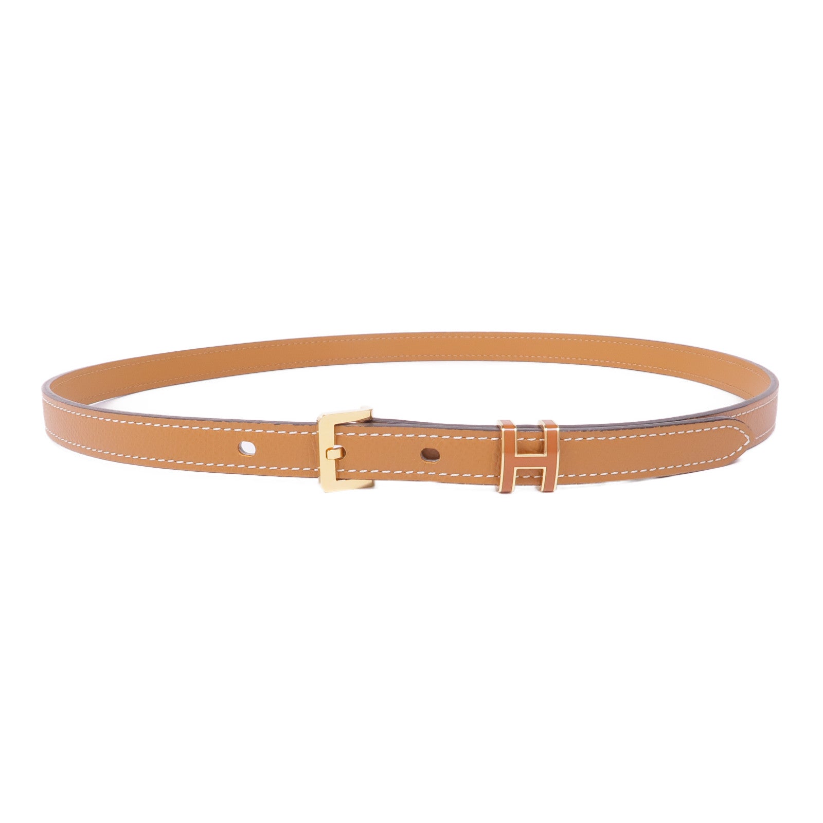 HERMES Epsom皮革Pop H 15 Belt金扣皮帶Gold
