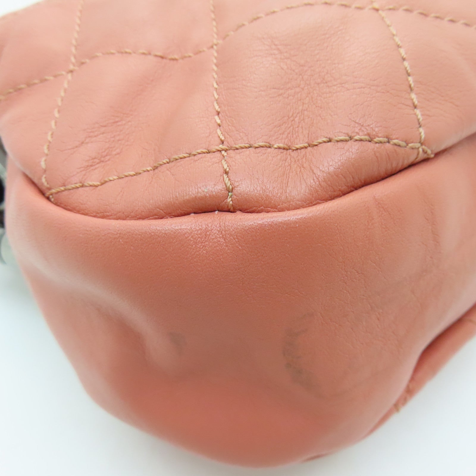 CHANEL 【激減優惠】菱格皮革Shoulder Bag銀扣鏈帶肩背袋粉紅色