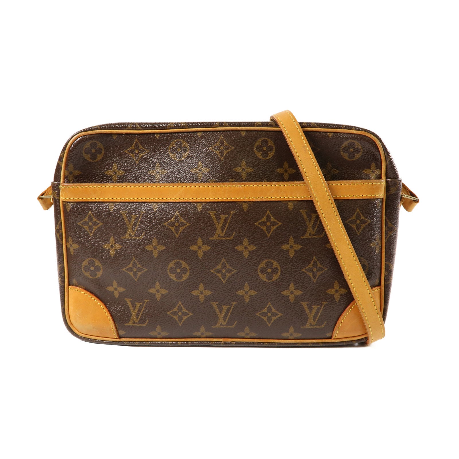 LOUIS VUITTON Monogram Trocadero 30金扣肩背袋啡色