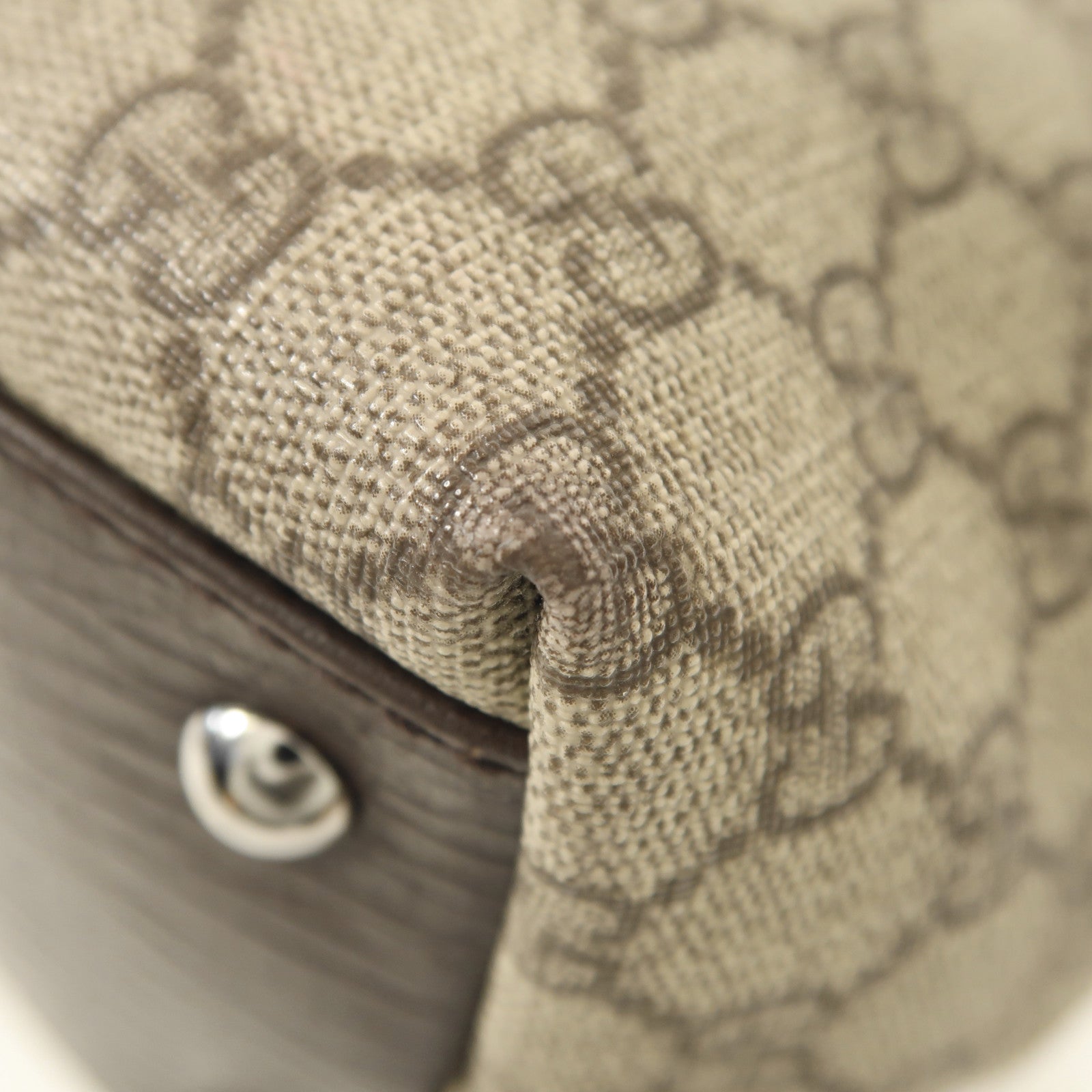 GUCCI 塗層帆布Tote Bag銀扣肩背袋