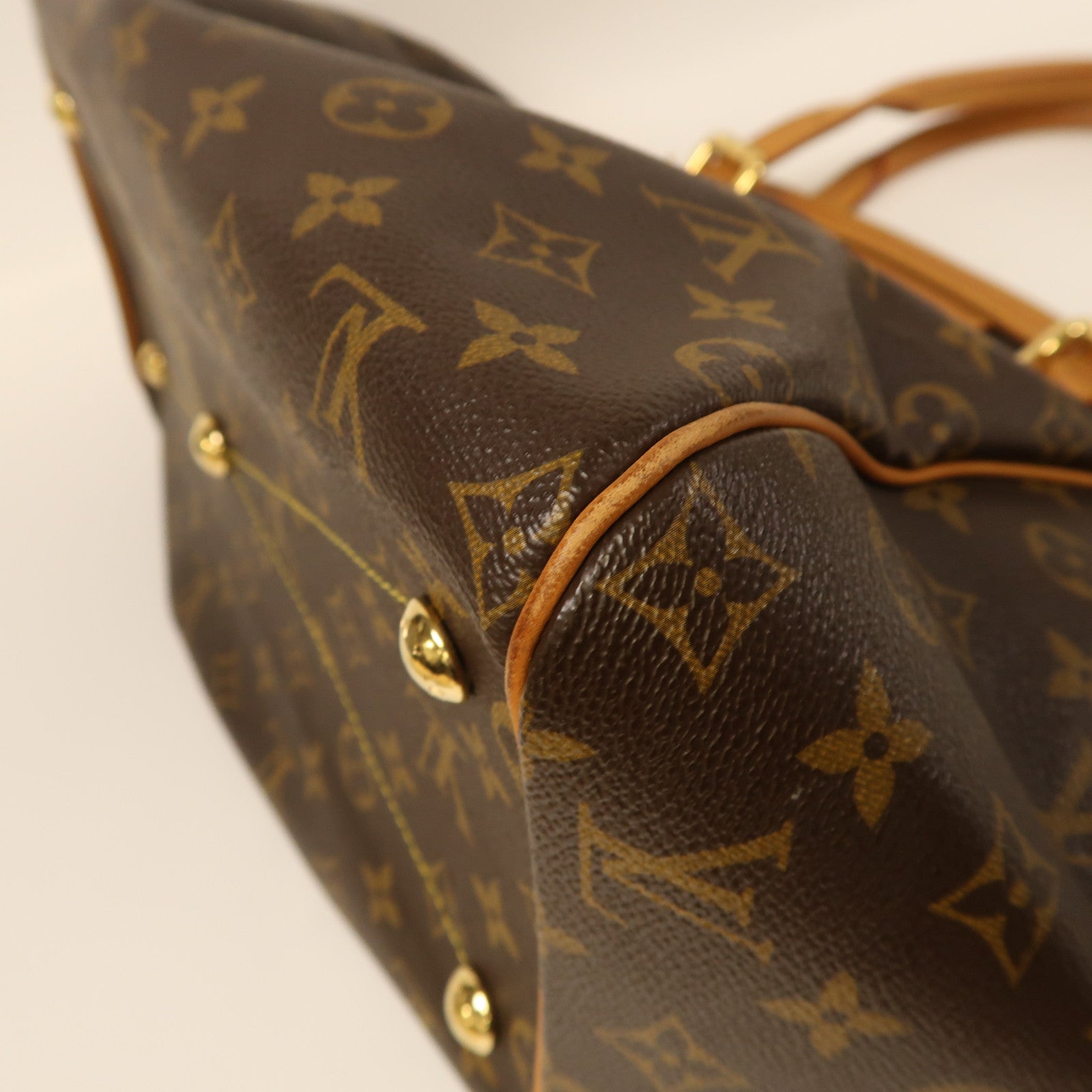 LOUIS VUITTON Monogram Tivoli GM金扣肩背袋棕色