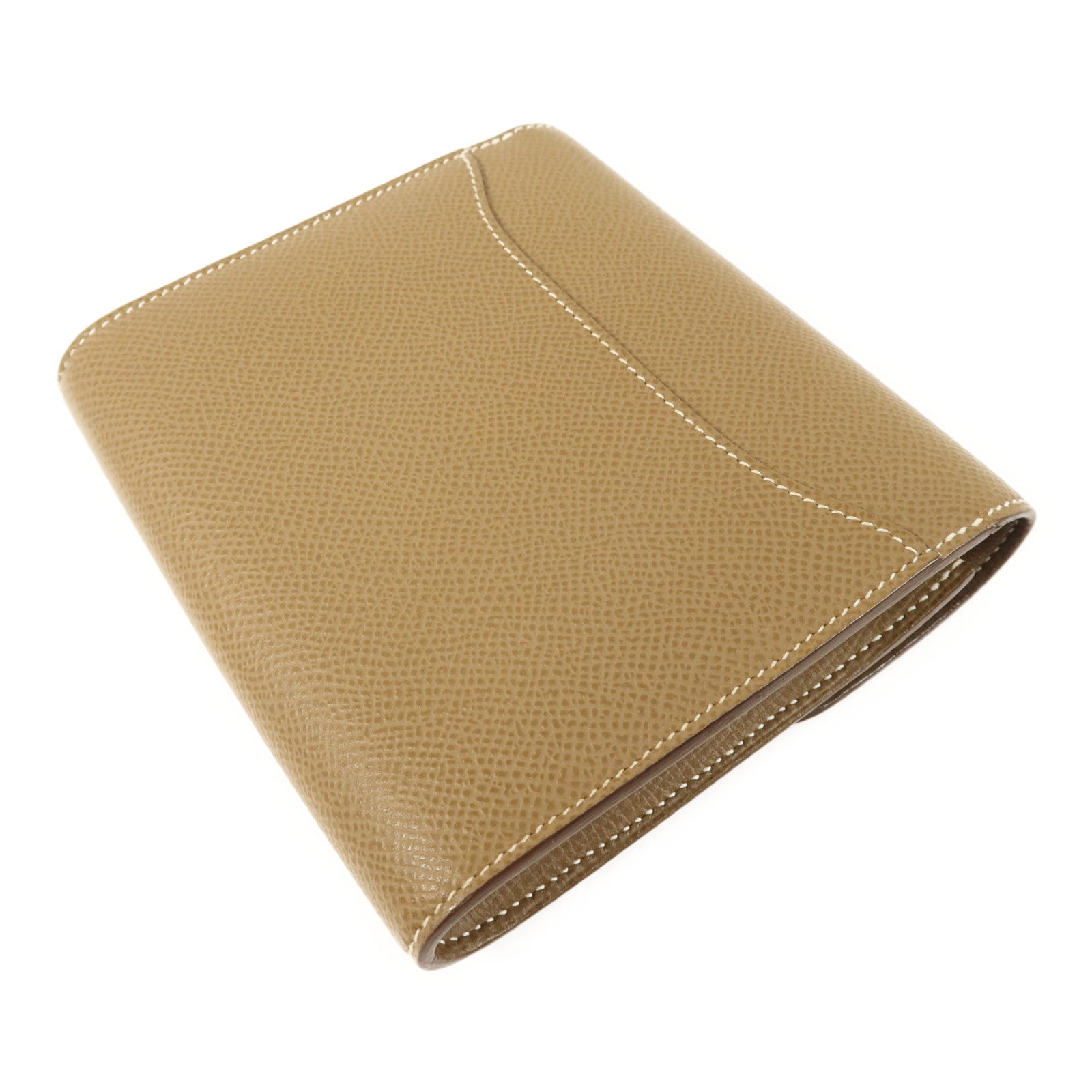 HERMES Epsom皮革Constance Compact Wallet銀扣錢包Etoupe