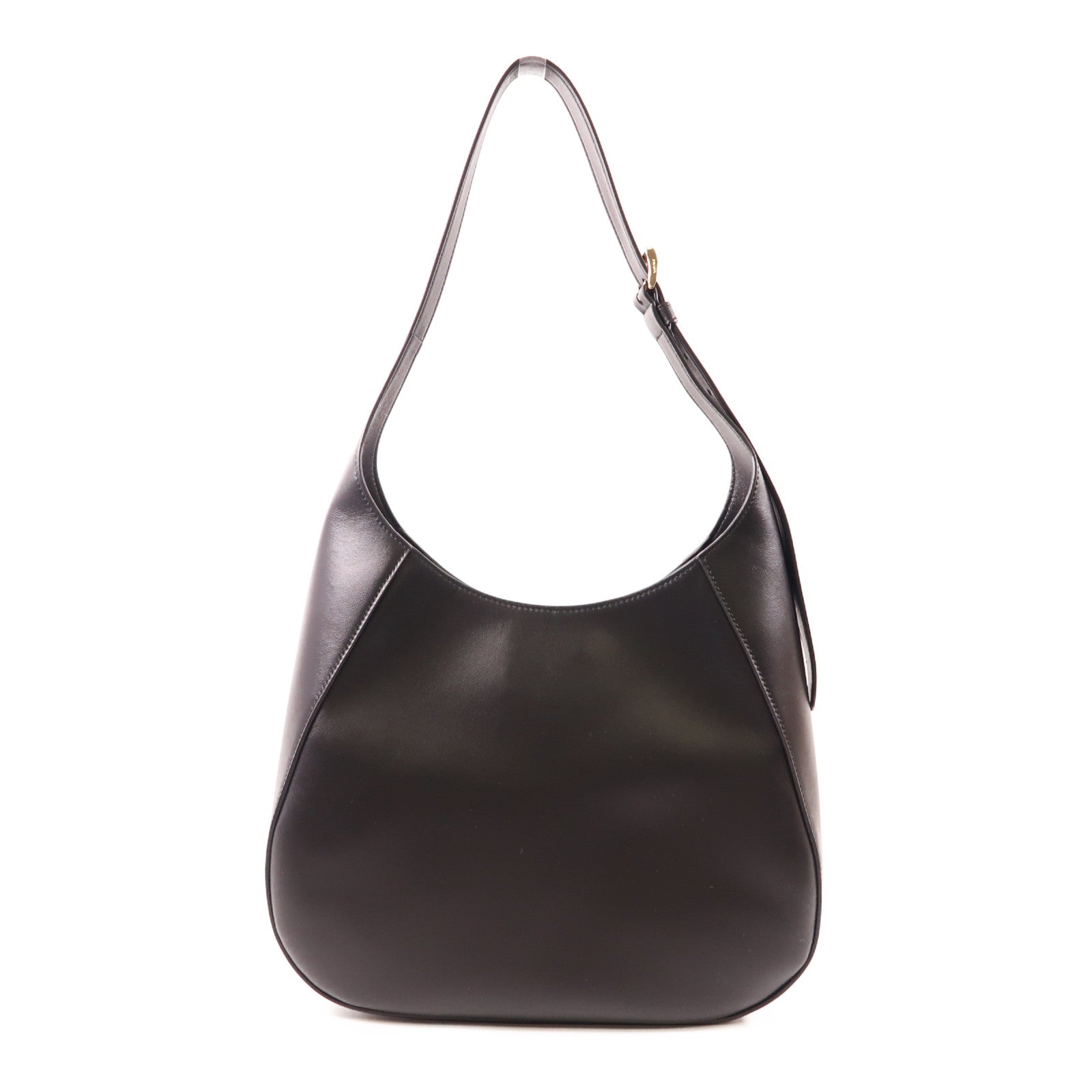 PRADA GHW Shoulder Bag 1BC196 Calfskin Leather Black