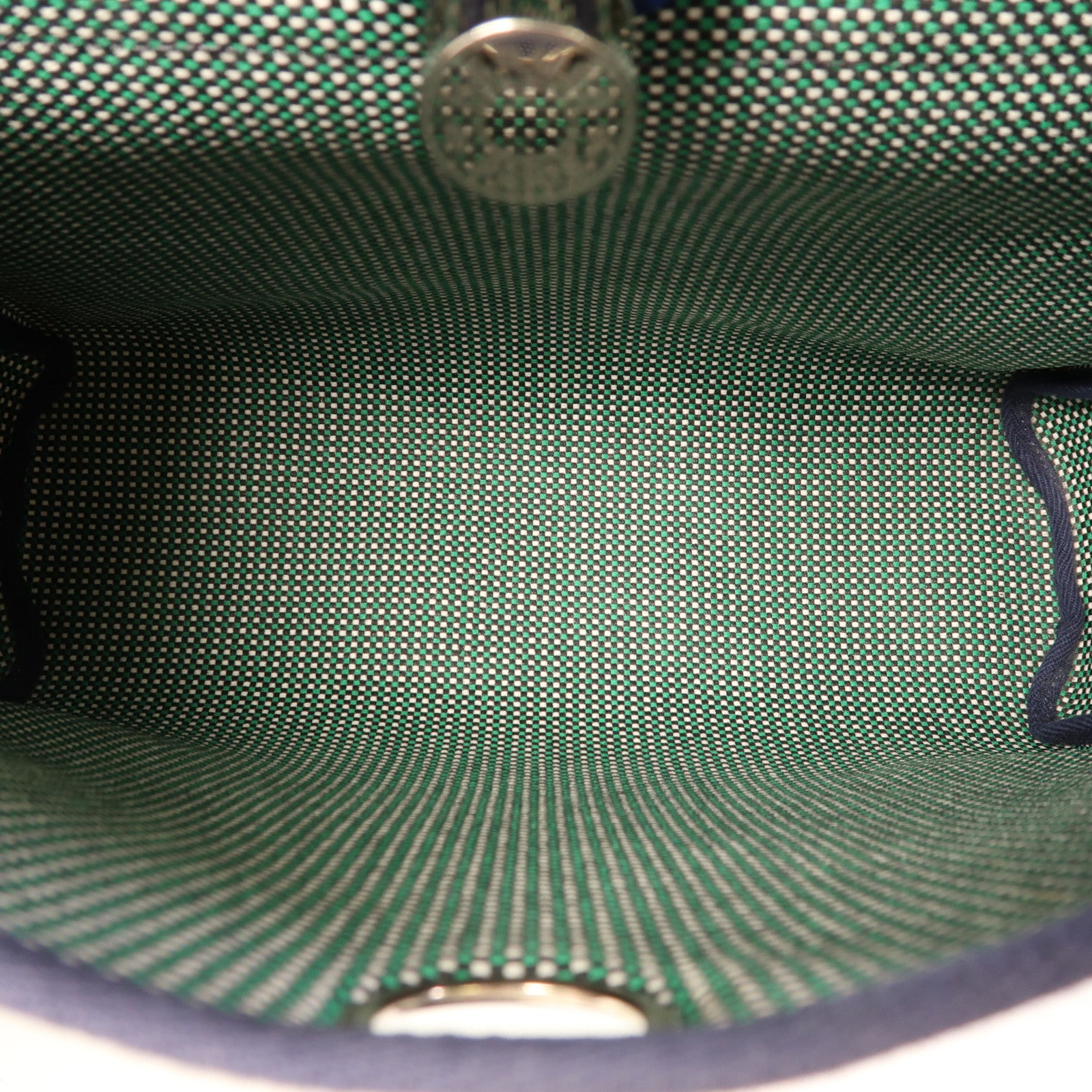 HERMES Toile Quadrille Viking Herbag PM手挽肩背兩用袋Noir/Blanc/Menthe