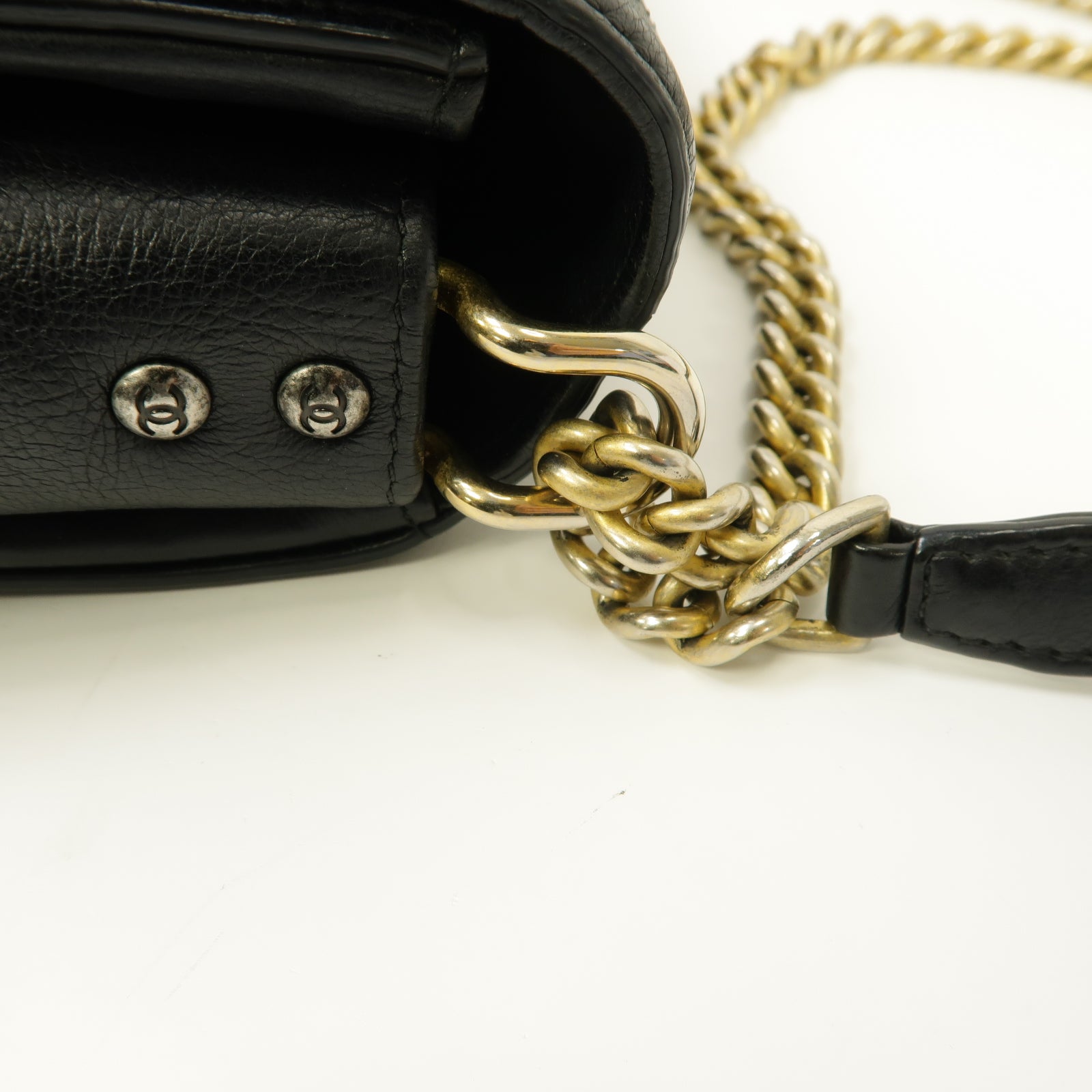 CHANEL 【激減優惠】菱格牛皮皮革Chain Shoulder Bag金扣鏈帶肩背袋黑色