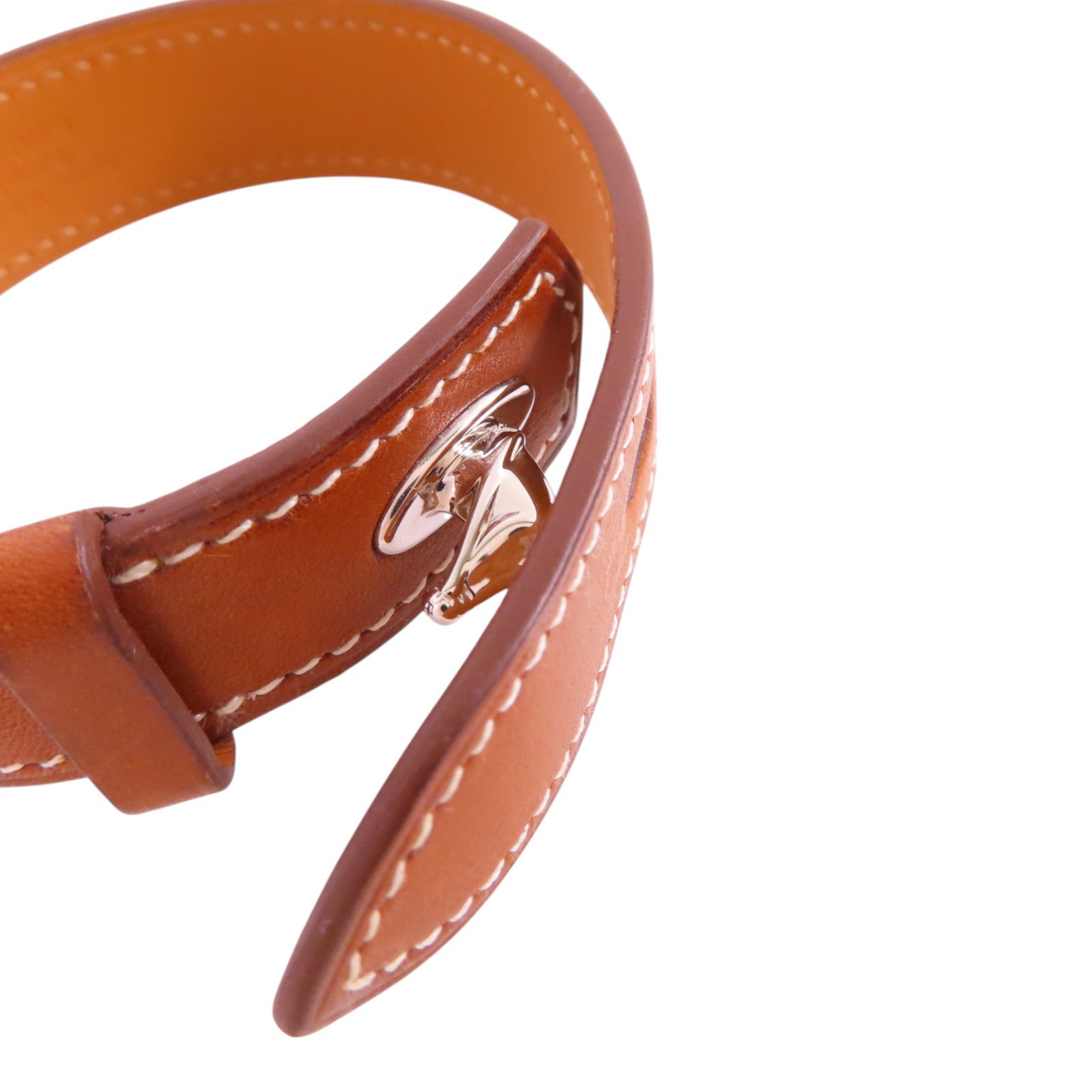 HERMES 牛皮皮革Bracelet T4銀扣手帶