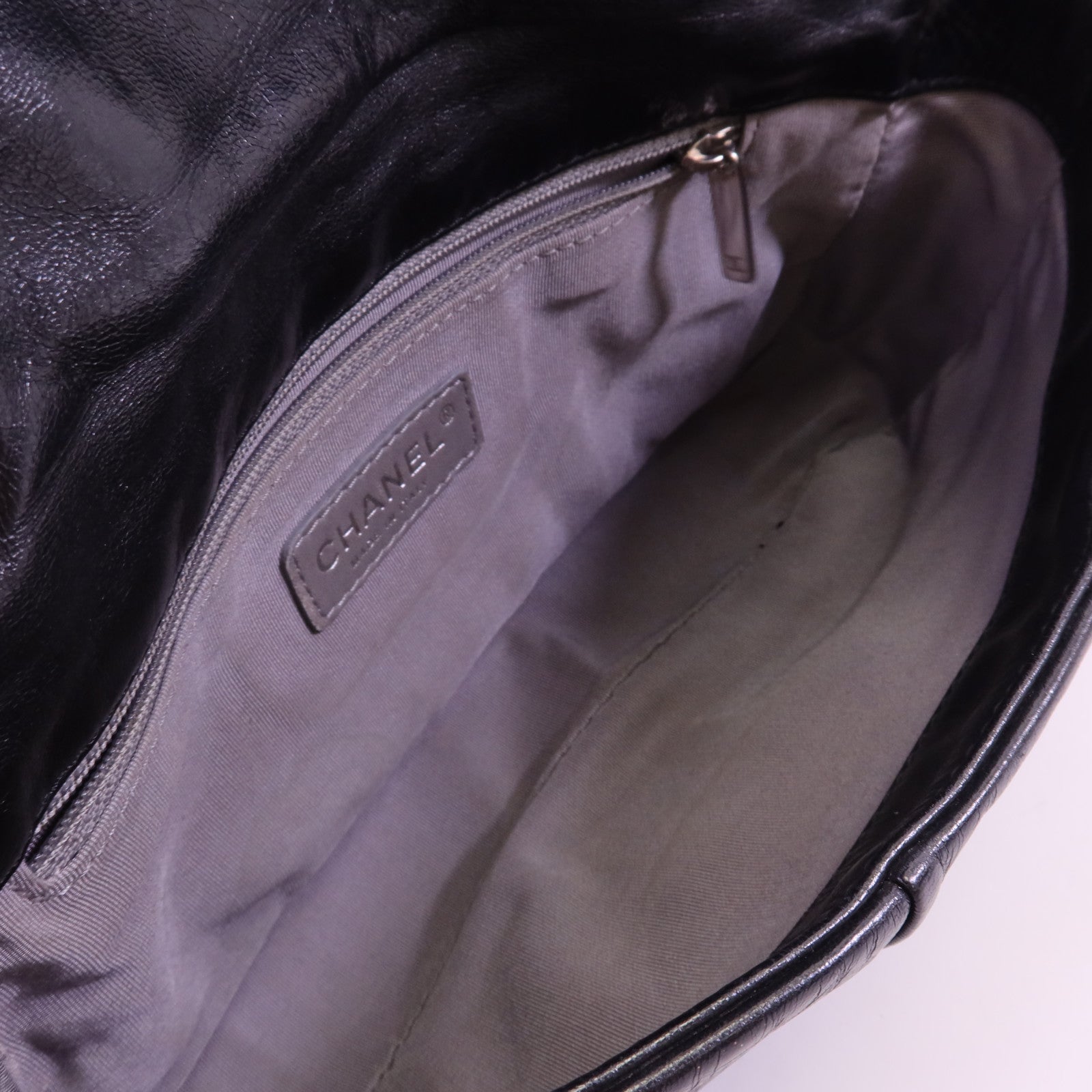 CHANEL 牛皮皮革Chain Shoulder銀扣鏈帶肩背袋