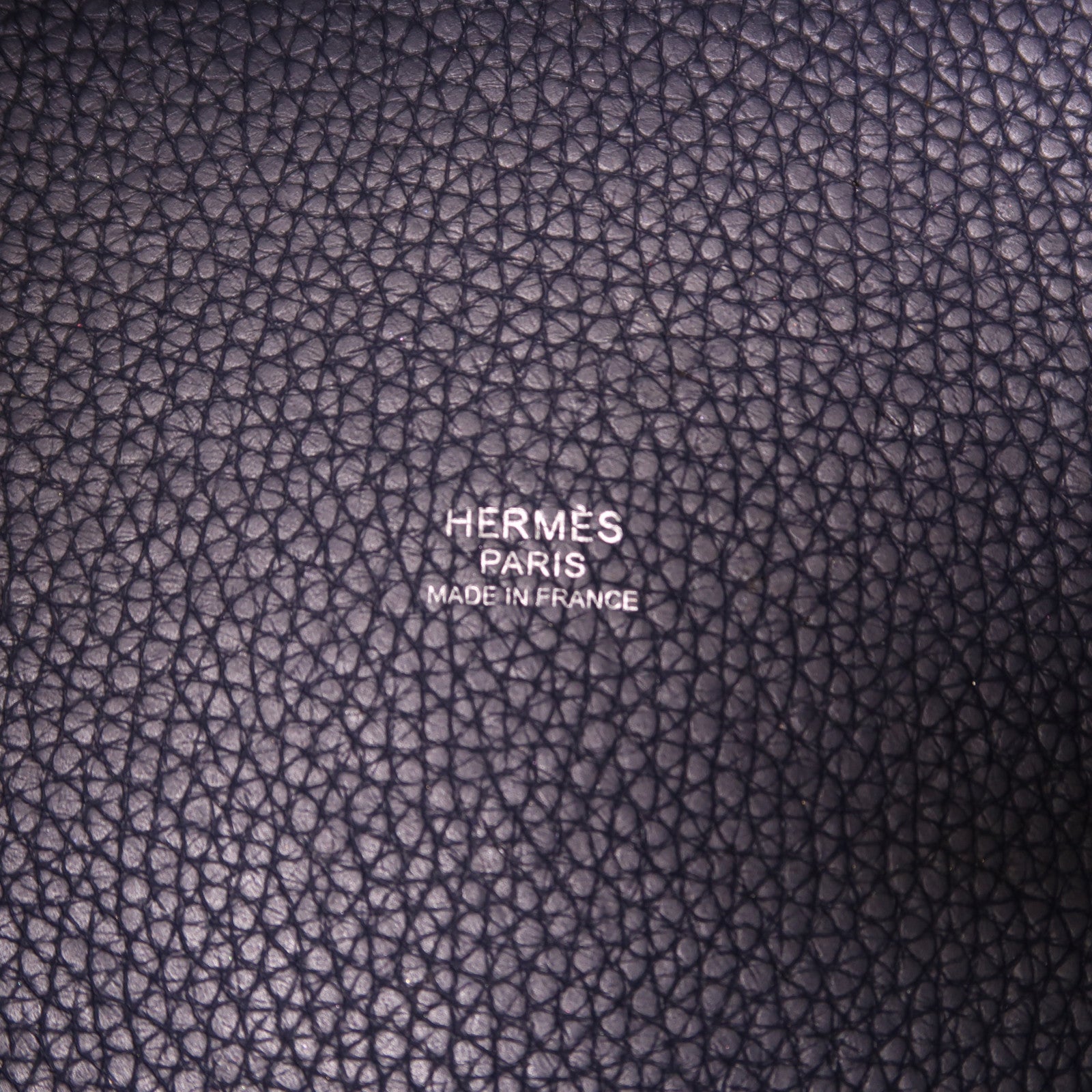 HERMES Clemence皮革Picotin PM銀扣手挽袋Bleu Nuit