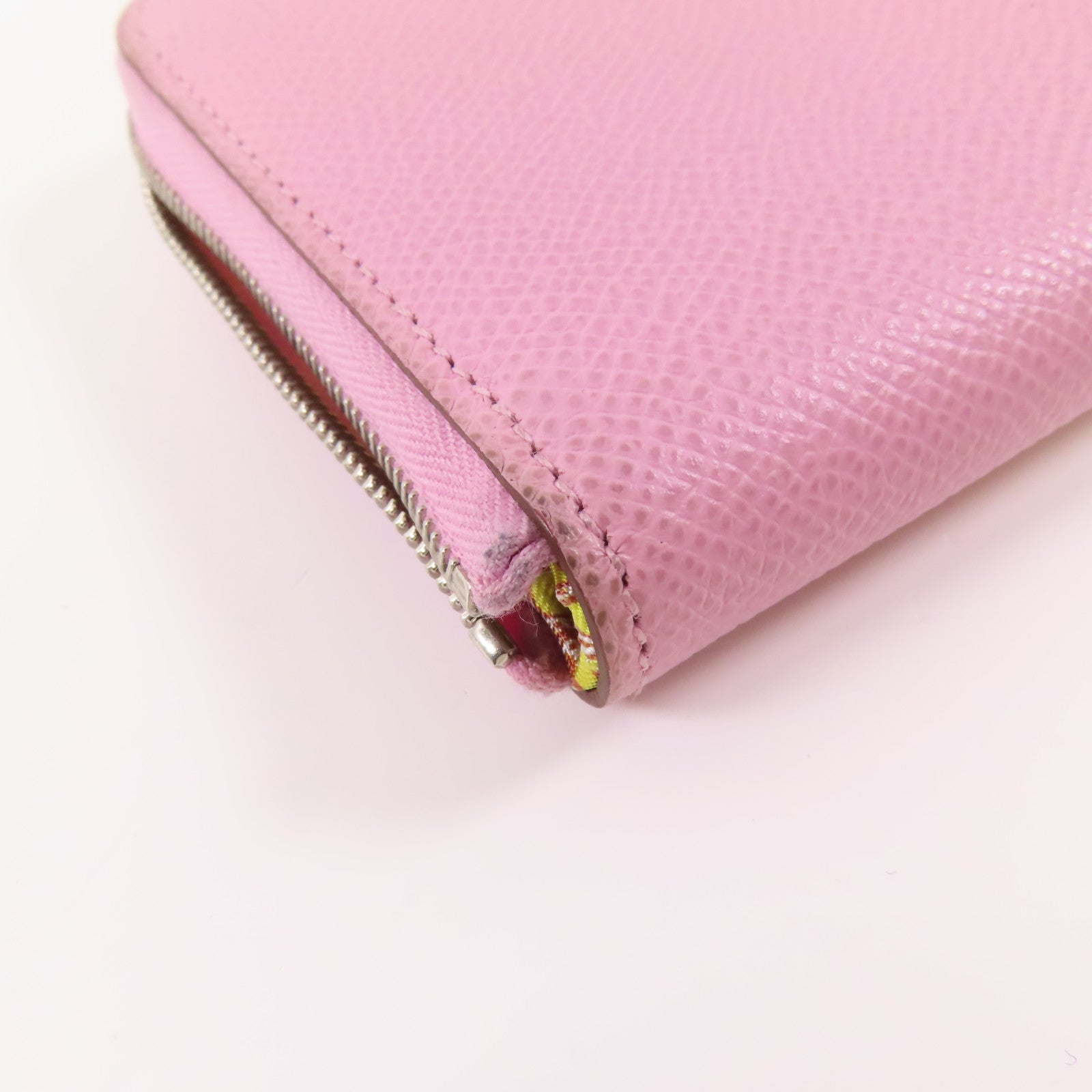 HERMES 【激減優惠】Epsom皮革Silk in Wallet銀扣錢包Rose Sakura(3Q)