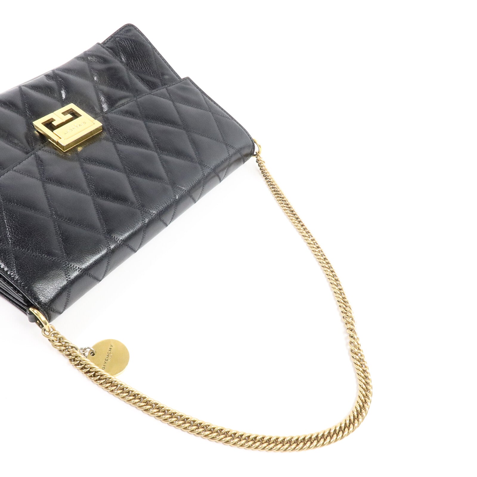 GIVENCHY 山羊皮皮革GV3 Flap Bag Medium鏈帶肩背袋