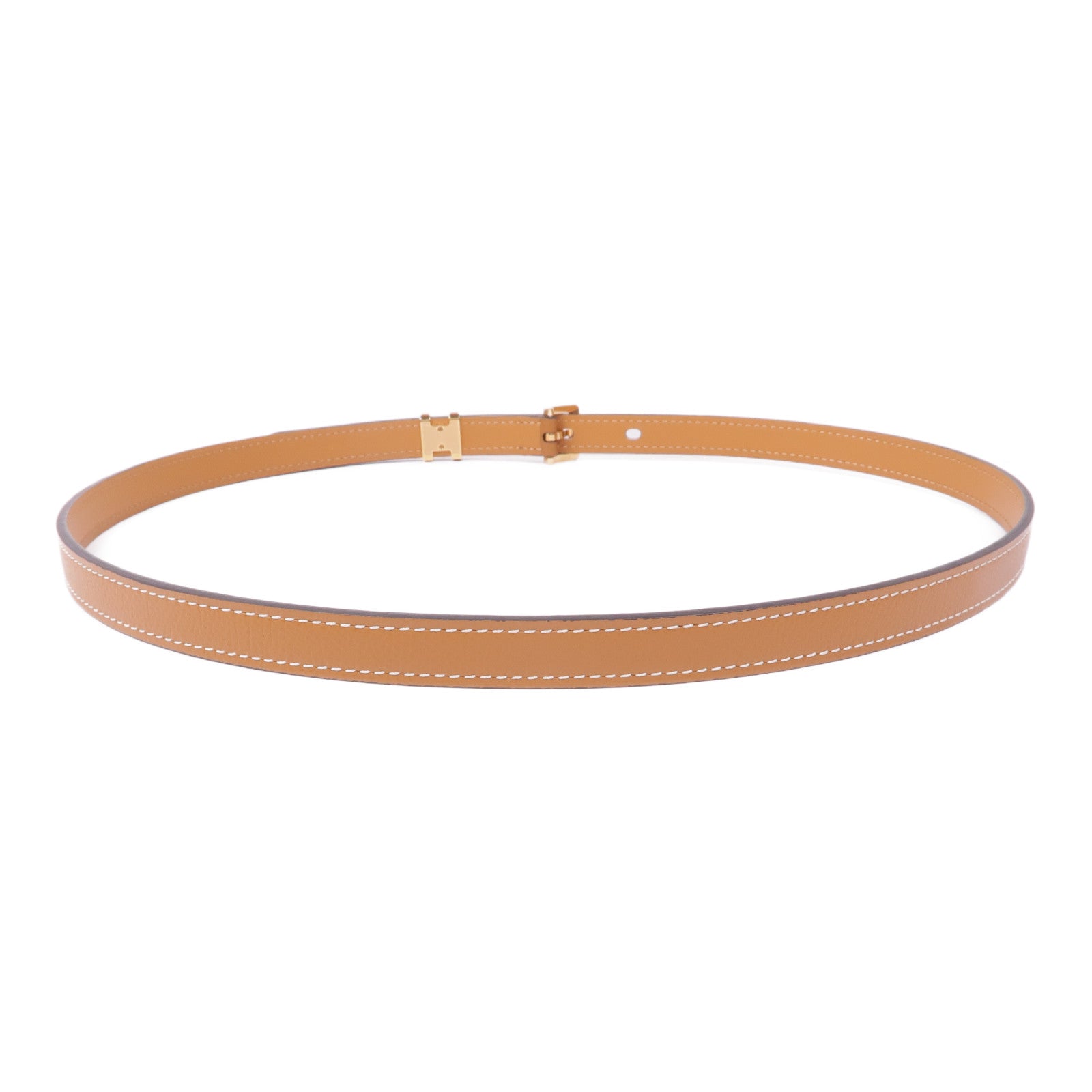 HERMES Epsom皮革Pop H 15 Belt金扣皮帶Gold