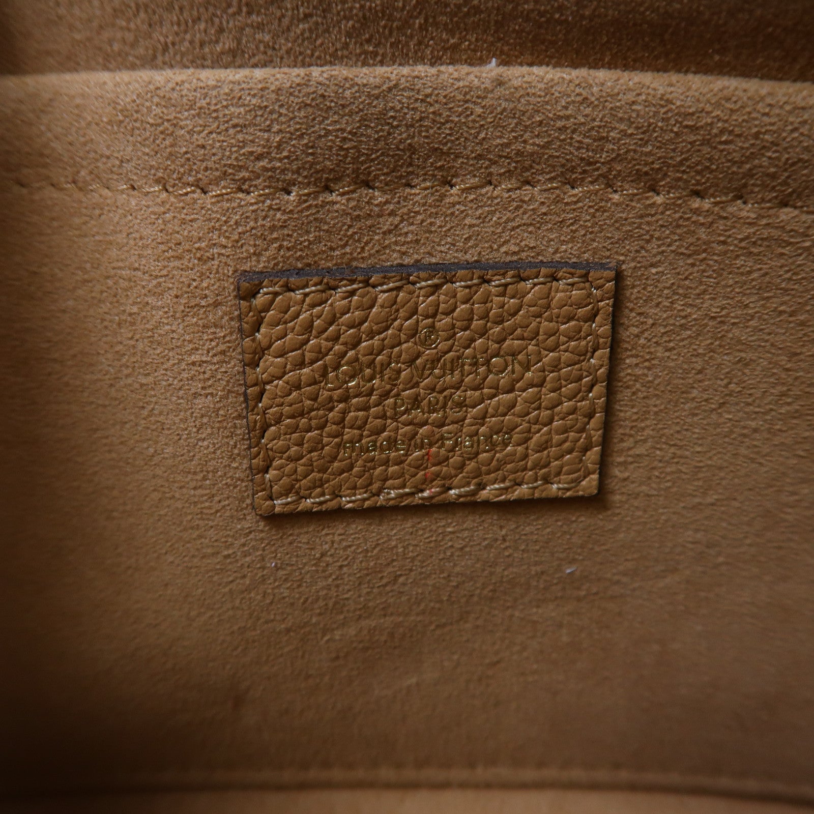 LOUIS VUITTON Monogram Empreinte Multi Pochette Accessoires金扣鏈帶手挽肩背兩用袋淺棕色/米色