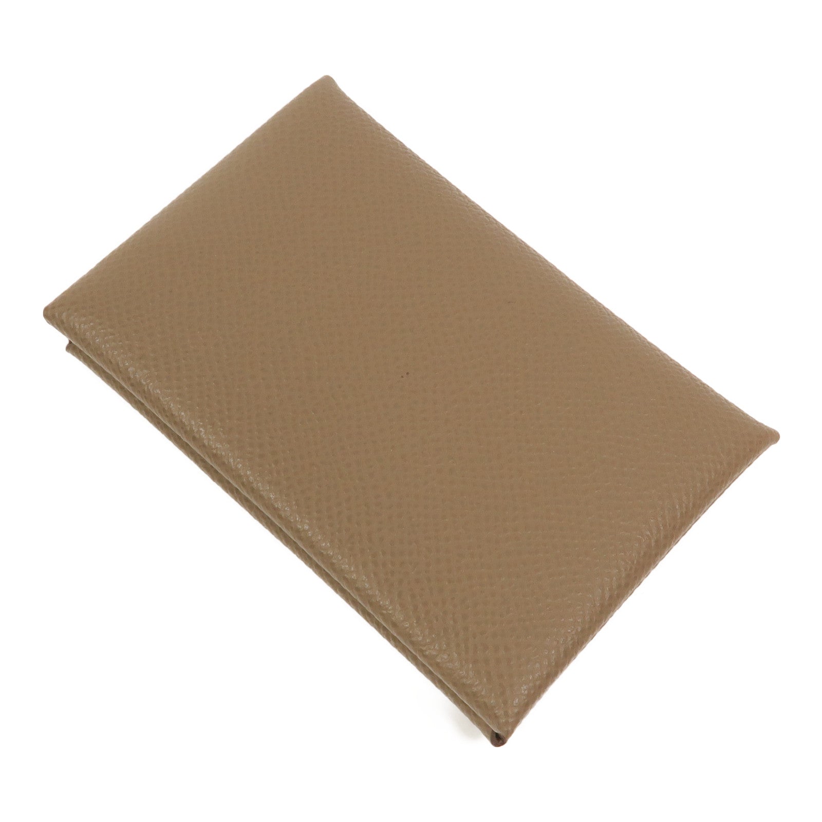 HERMES Epsom皮革Calvi卡片套Etoupe