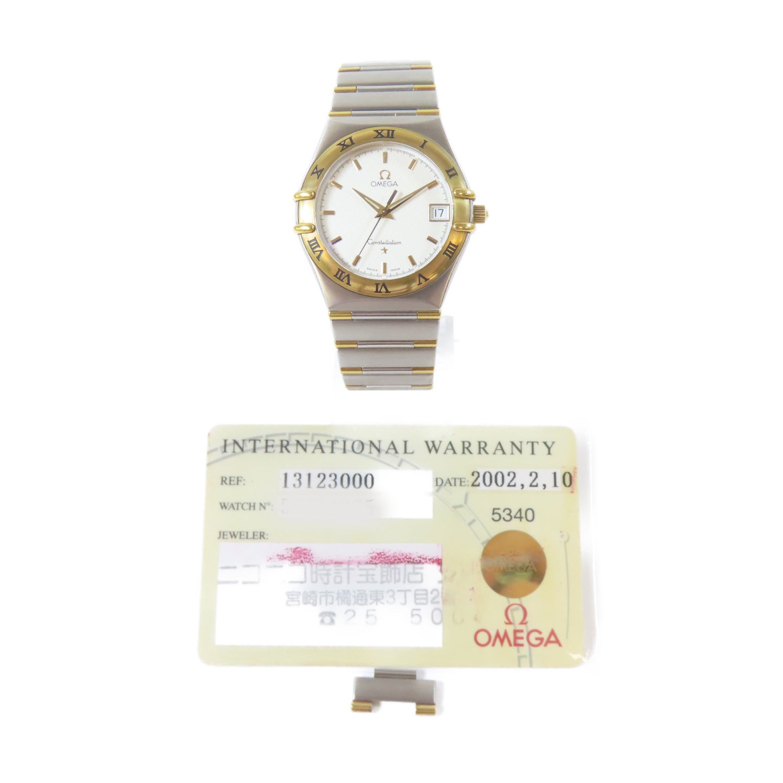 OMEGA Constellation不鏽鋼/18K黃金手錶石英機芯白色