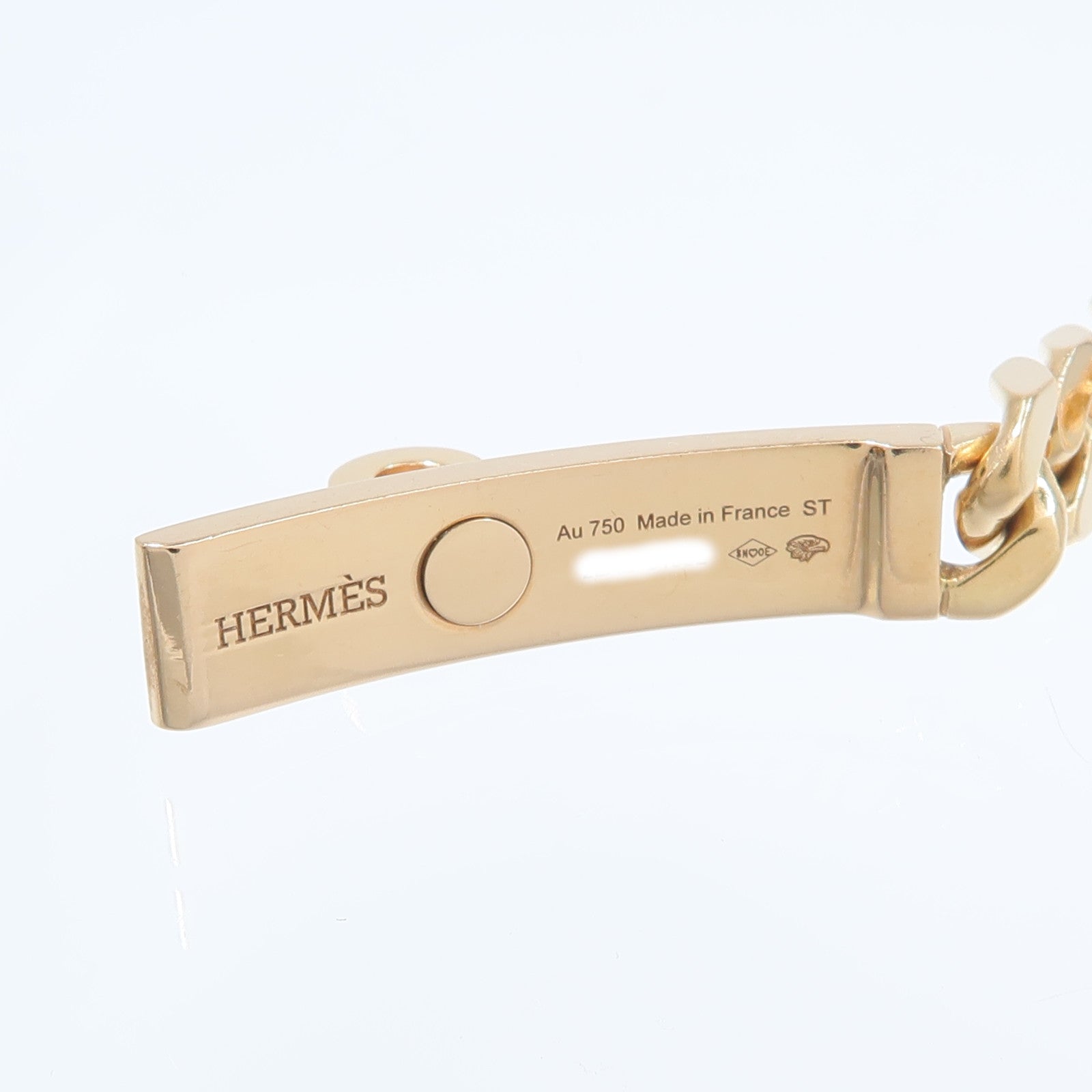 HERMES 18K玫瑰金Kelly Gourmette鑽石手鏈