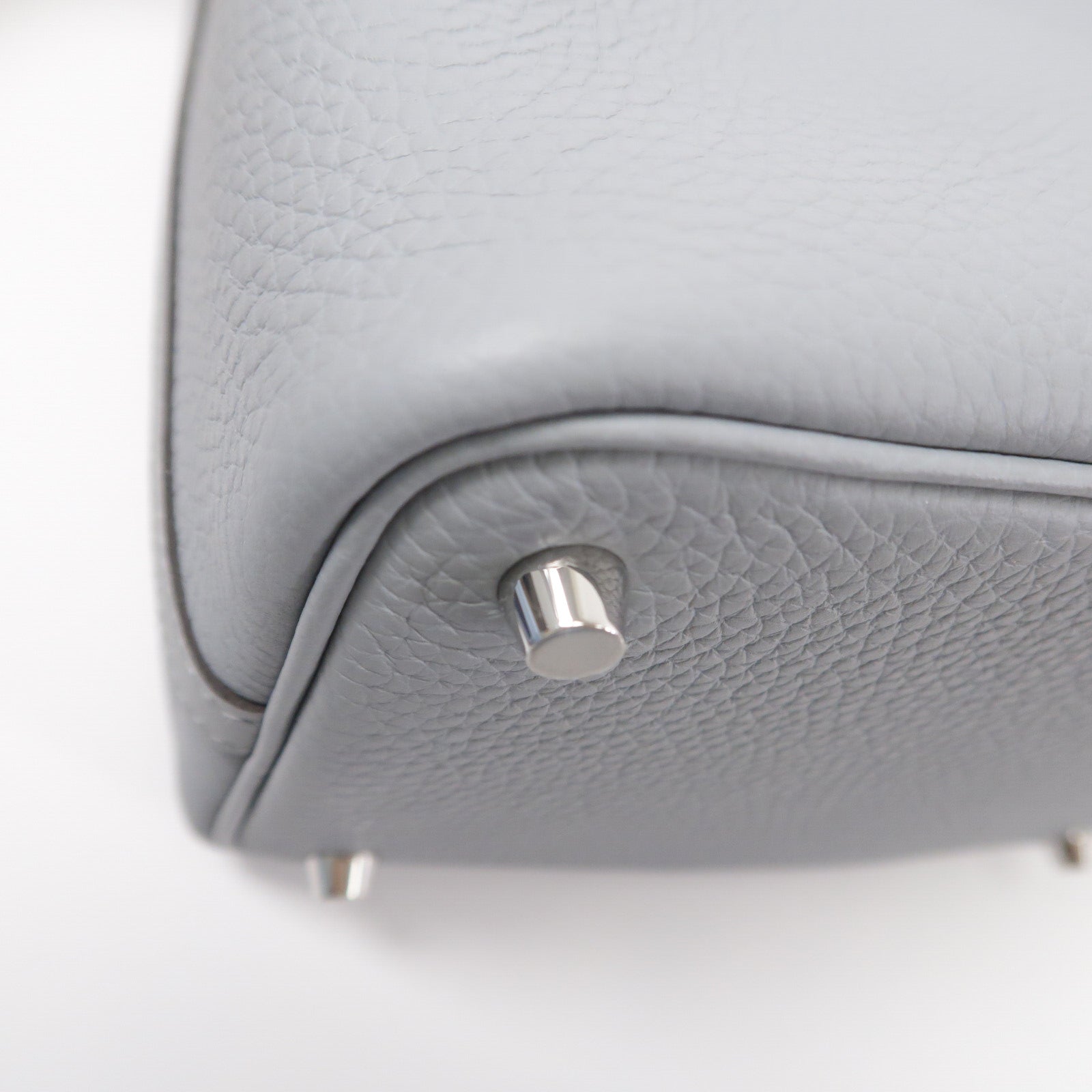 HERMES Clemence皮革Picotin PM手挽袋Gris Pantin