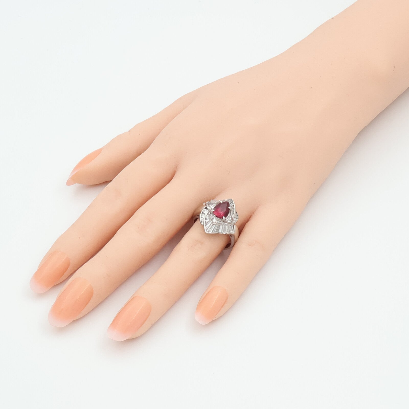JEWELRY PT900鉑金/紅寶石Ruby鑽石戒指