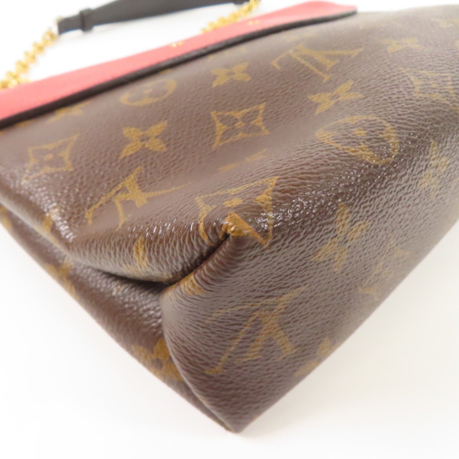 LOUIS VUITTON GHW Saint Placide Shoulder Bag M43713 Monogram Brown/Red