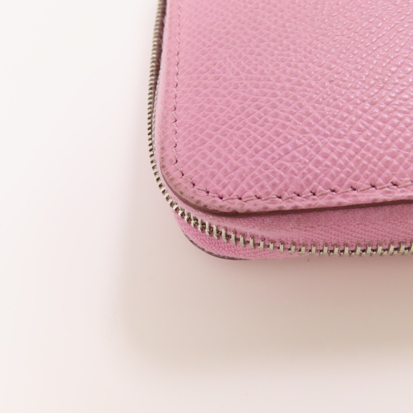 HERMES Epsom皮革Silk in Wallet銀扣錢包Rose Sakura(3Q)