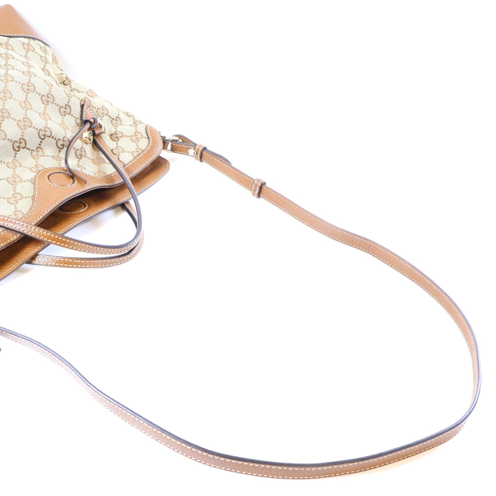 GUCCI GG GHW 2 Way Shoulder Bag Handbag Canvas Brown