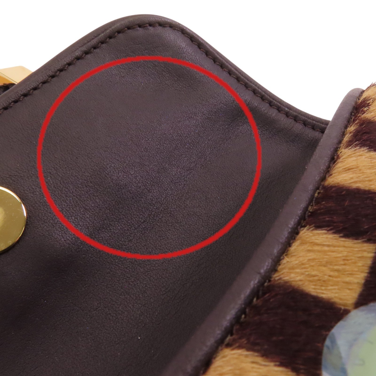 LOUIS VUITTON Damier Azur Pony Hair Sauvage Gazelle金扣肩背袋