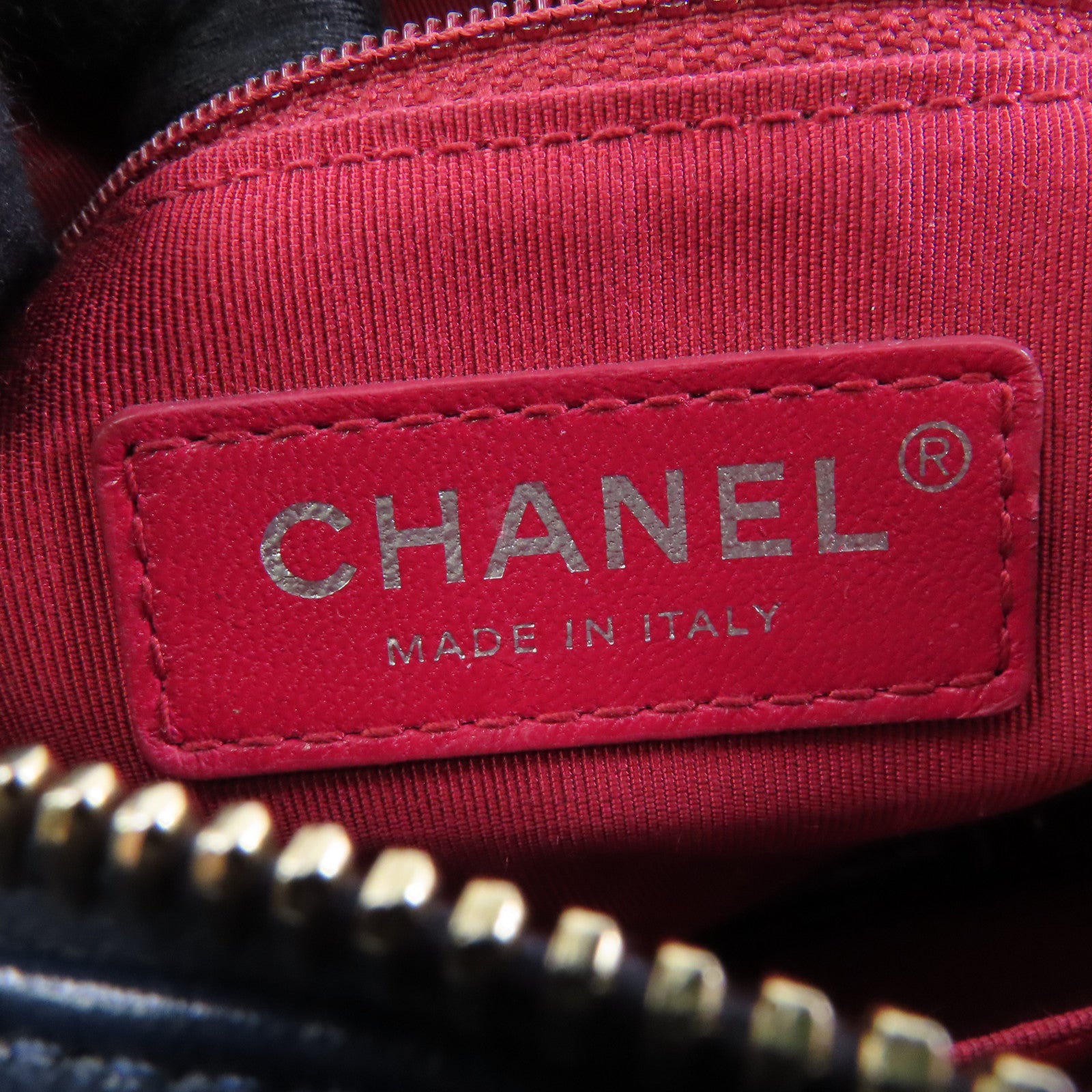 CHANEL 【激減優惠】菱格牛皮皮革Gabrielle金扣鏈帶肩背袋藍色/黑色
